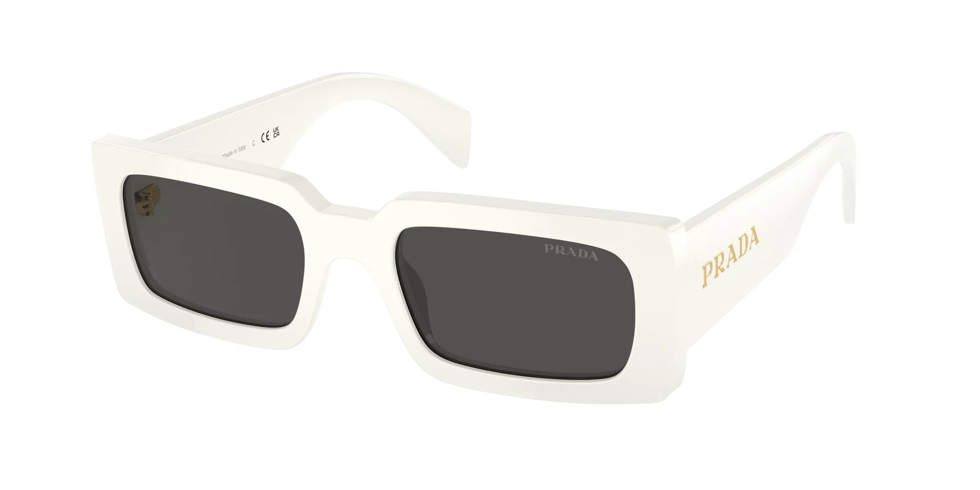 Prada PR A07S 1425S0 Occhiali da sole Acetato Bianco Grigio Pillow Normale - immagine 1