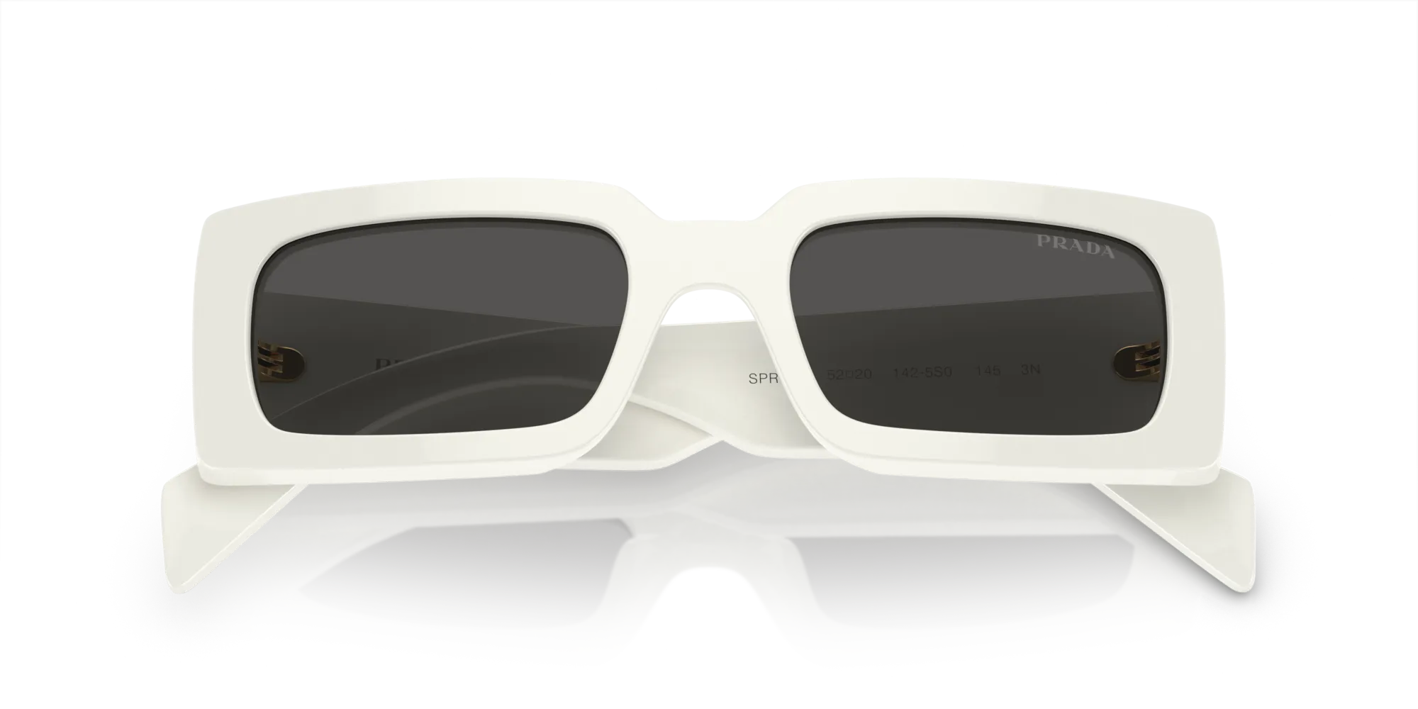 Prada PR A07S 1425S0 Occhiali da sole Acetato Bianco Grigio Pillow Normale - immagine 2