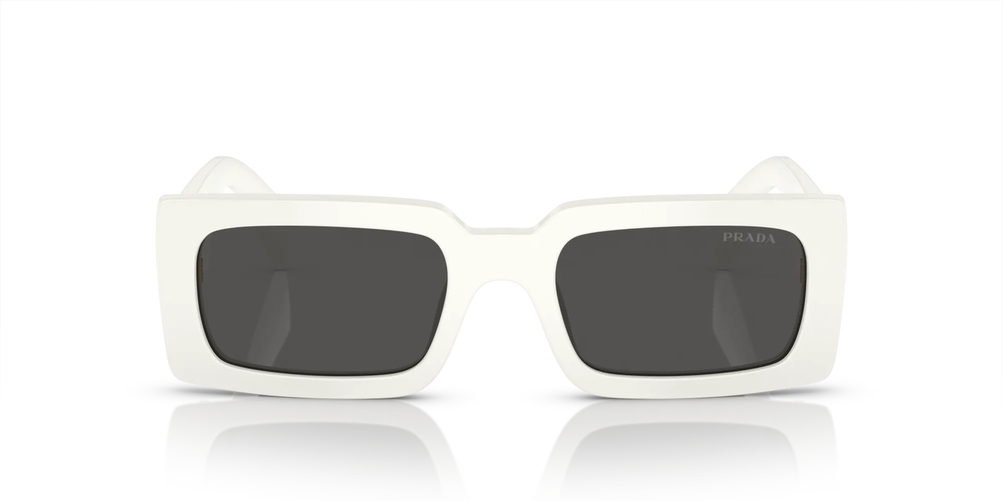Prada PR A07S 1425S0 Occhiali da sole Acetato Bianco Grigio Pillow Normale - immagine 3