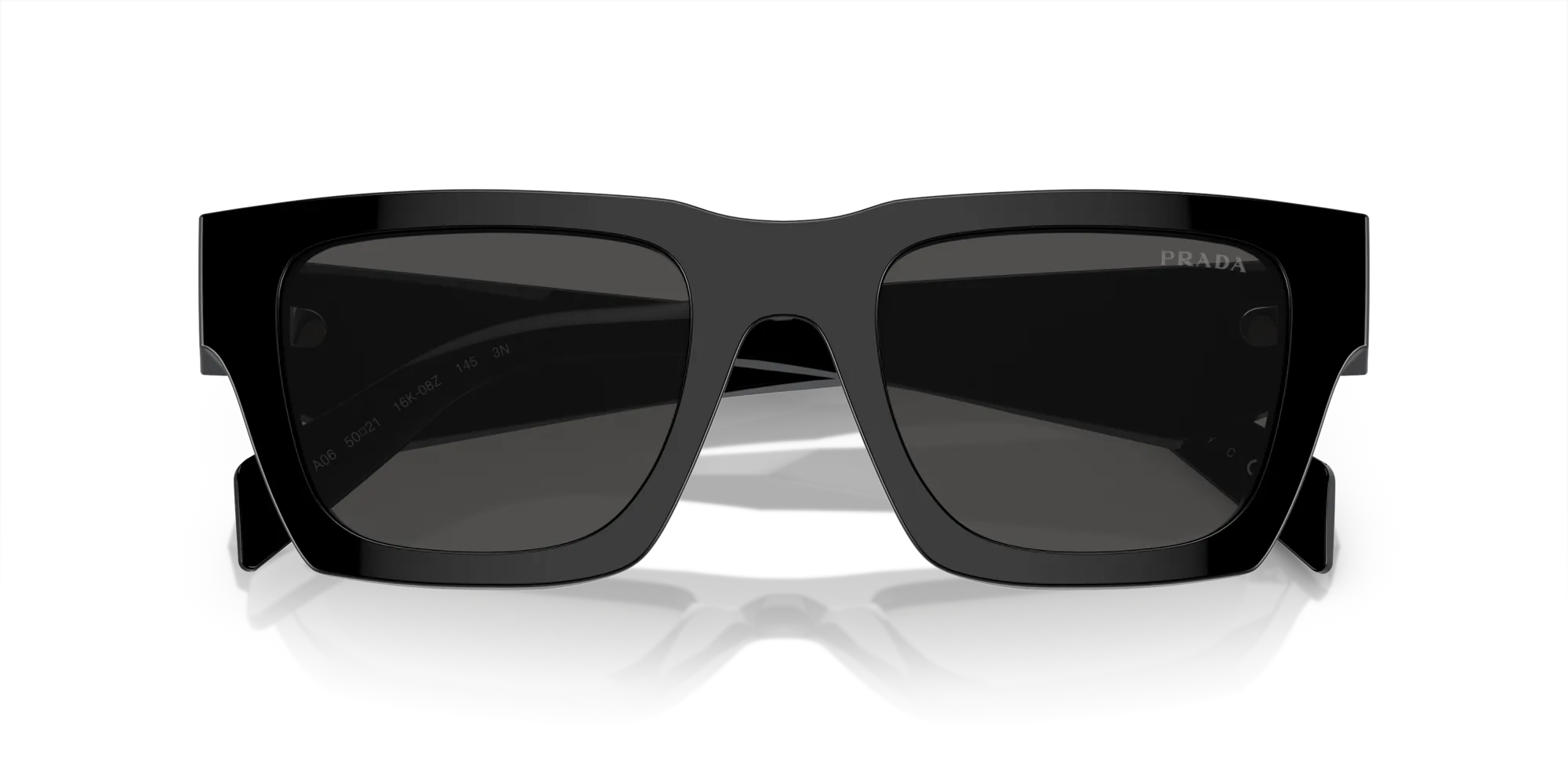 Prada PR A06S 16K08Z Occhiali da sole Acetato Nero Grigio Pillow Normale - immagine 2