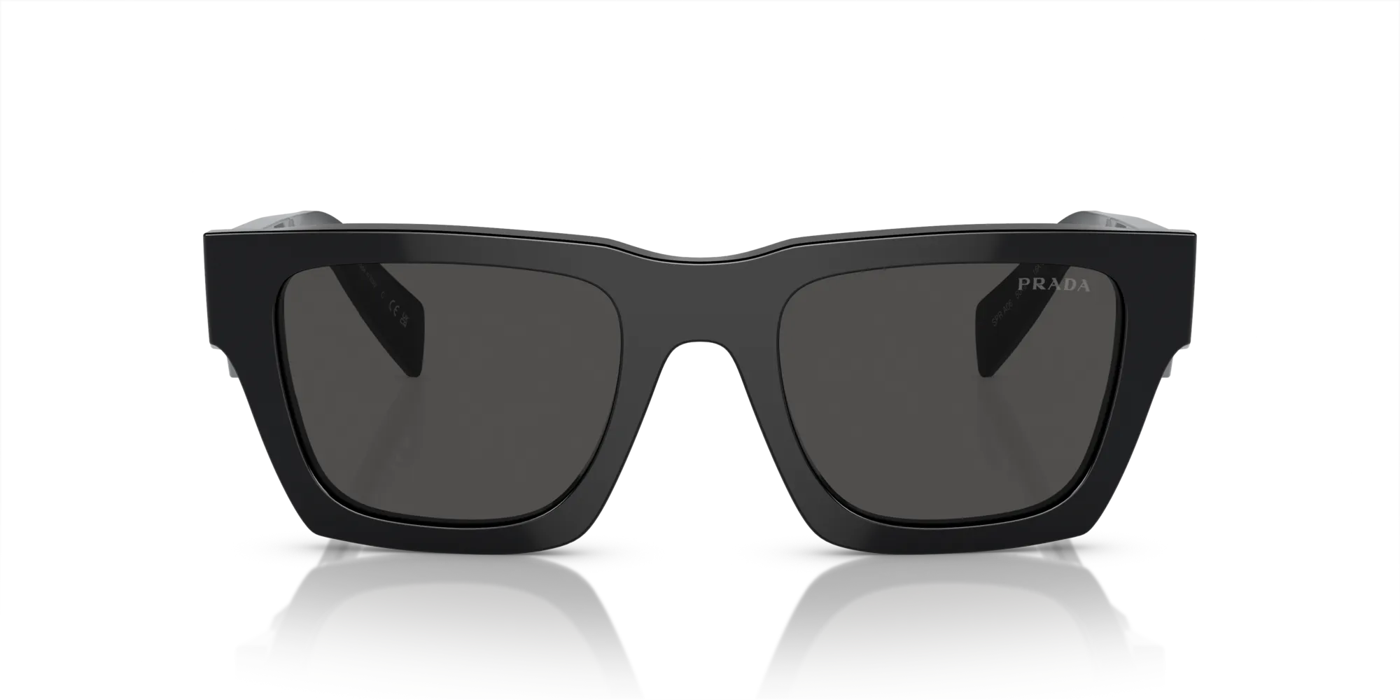 Prada PR A06S 16K08Z Occhiali da sole Acetato Nero Grigio Pillow Normale - immagine 3