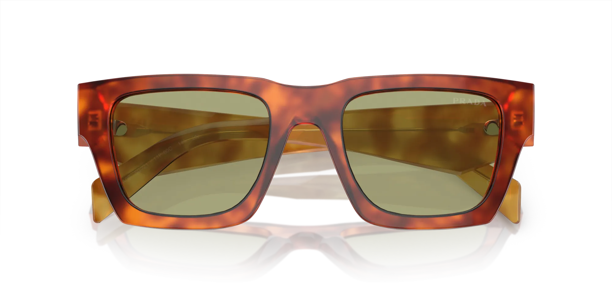 Prada PR A06S 11P60C Occhiali da sole Acetato Marrone Verde Pillow Normale - immagine 2