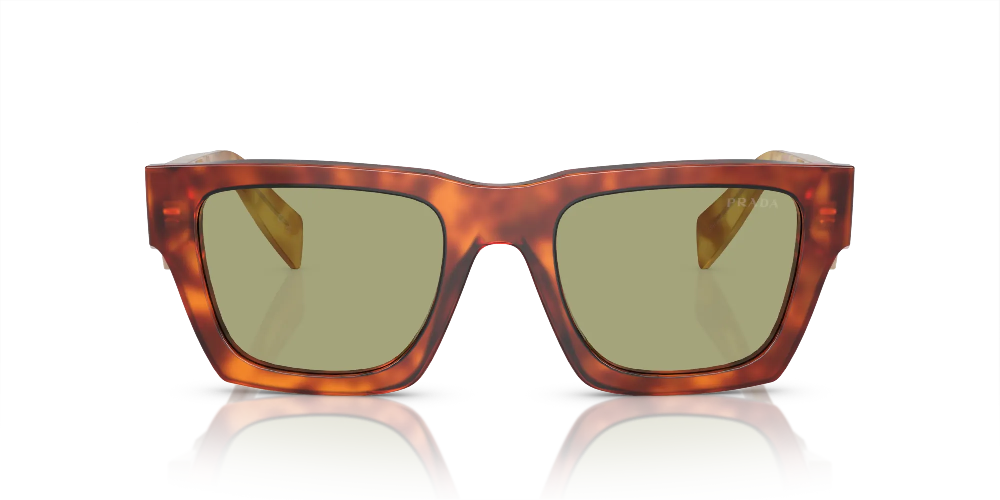Prada PR A06S 11P60C Occhiali da sole Acetato Marrone Verde Pillow Normale - immagine 3