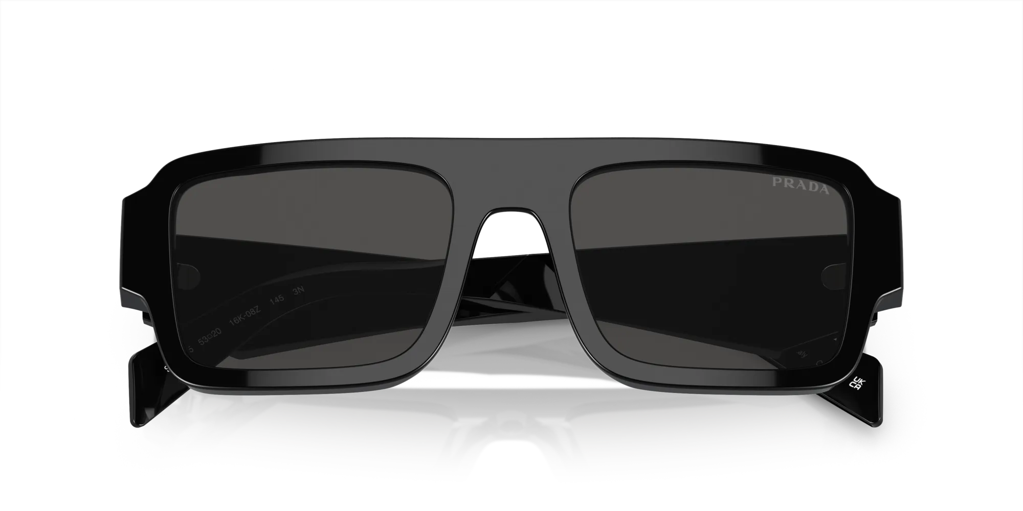 Prada PR A05S 16K08Z Occhiali da sole Acetato Nero Grigio Squadrata Normale - immagine 2