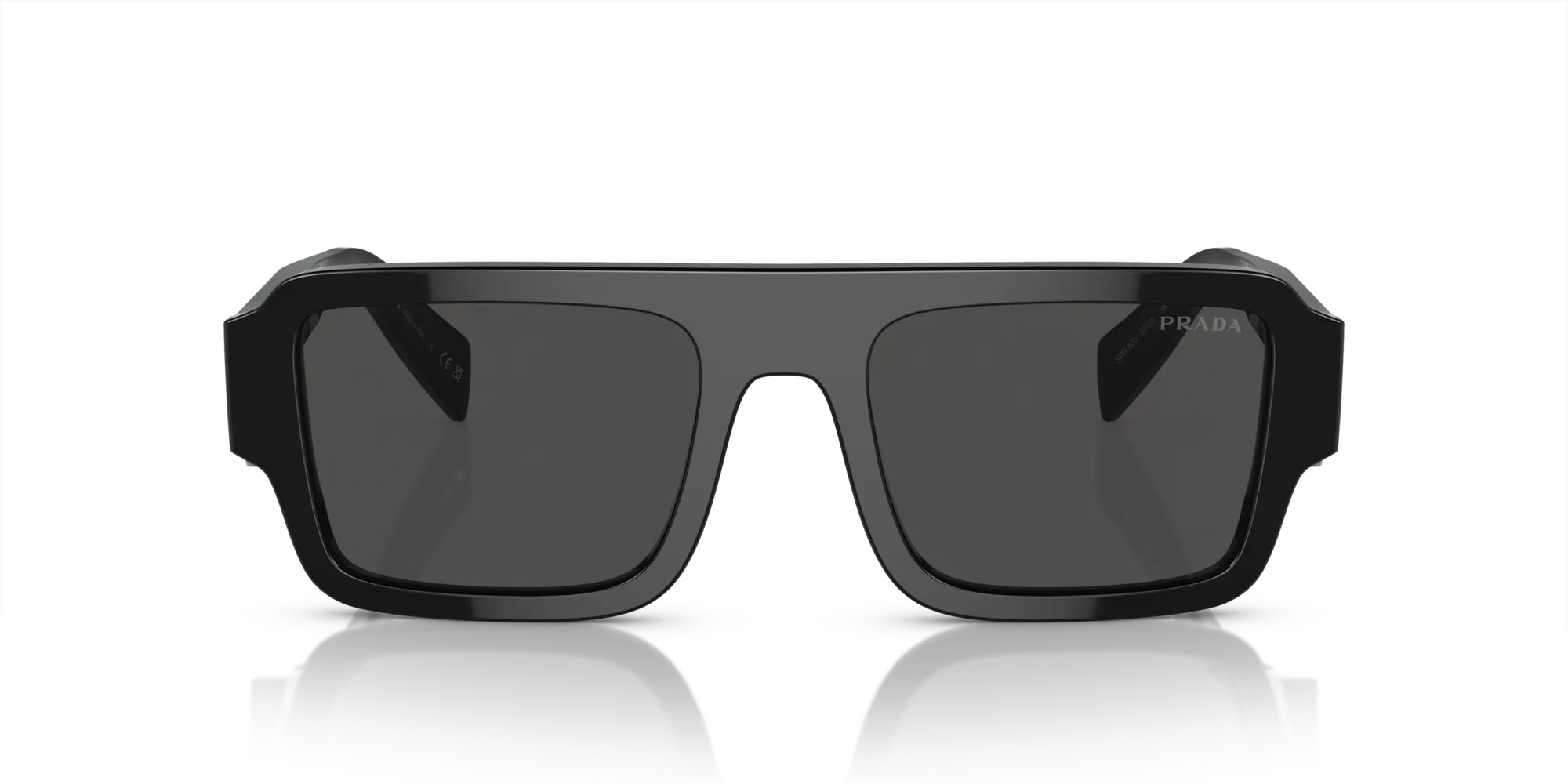 Prada PR A05S 16K08Z Occhiali da sole Acetato Nero Grigio Squadrata Normale - immagine 3