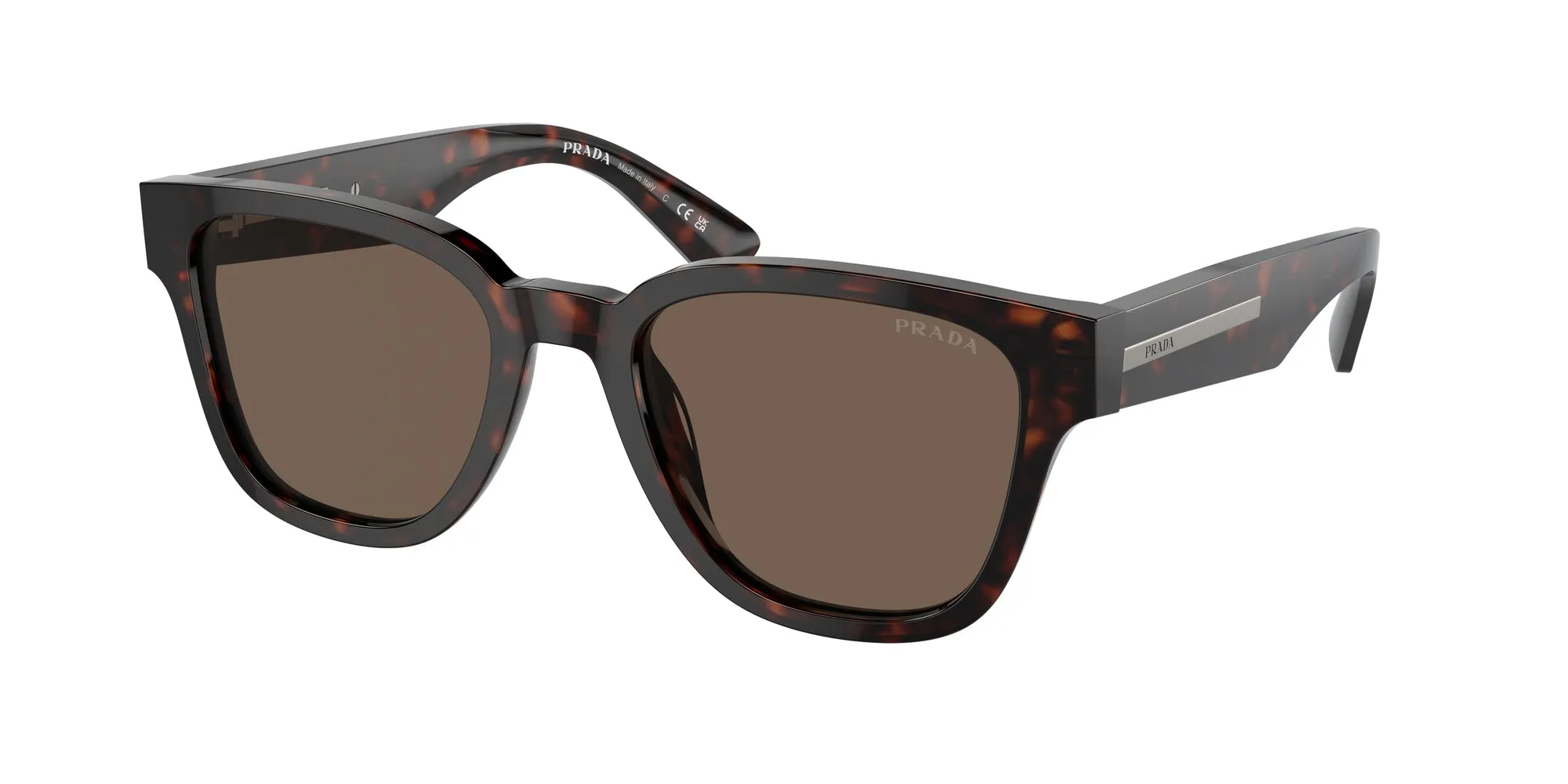Prada PR A04S 17N08T Occhiali da sole Acetato Tartaruga Marrone Pillow Normale Antiriflesso - immagine 1