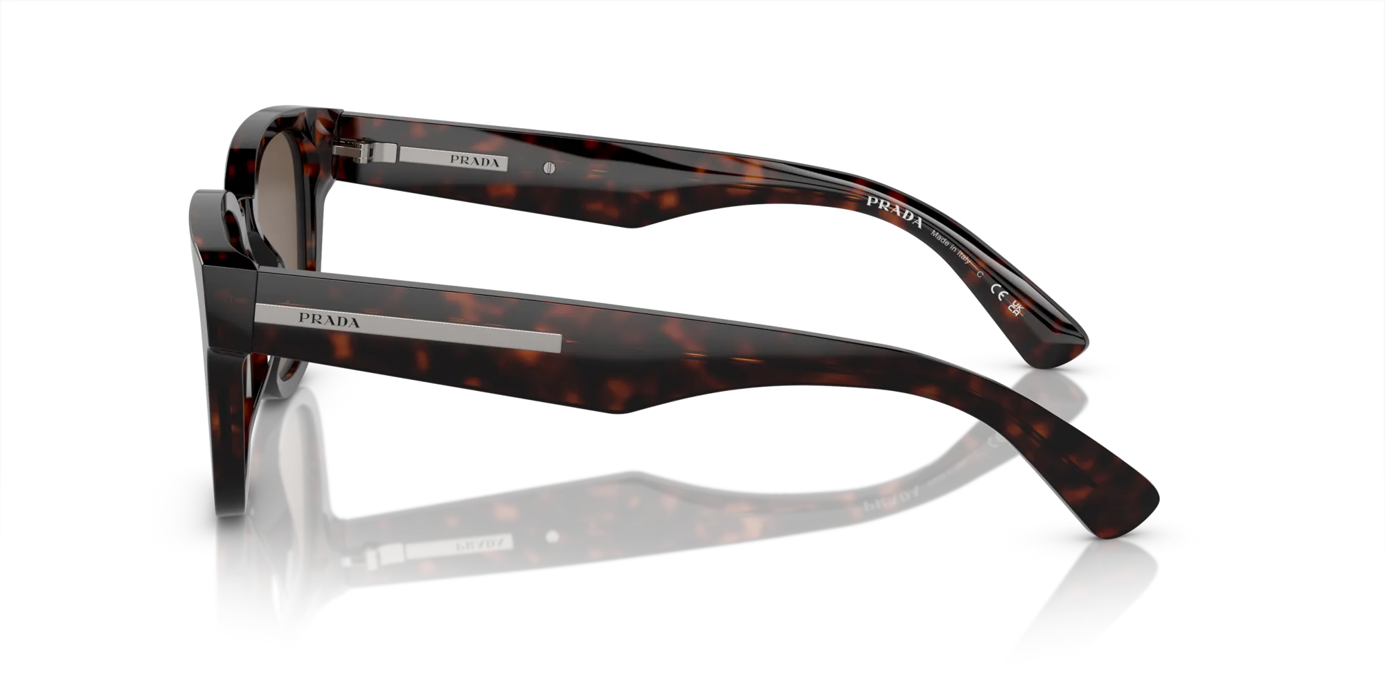 Prada PR A04S 17N08T Occhiali da sole Acetato Tartaruga Marrone Pillow Normale Antiriflesso - immagine 4