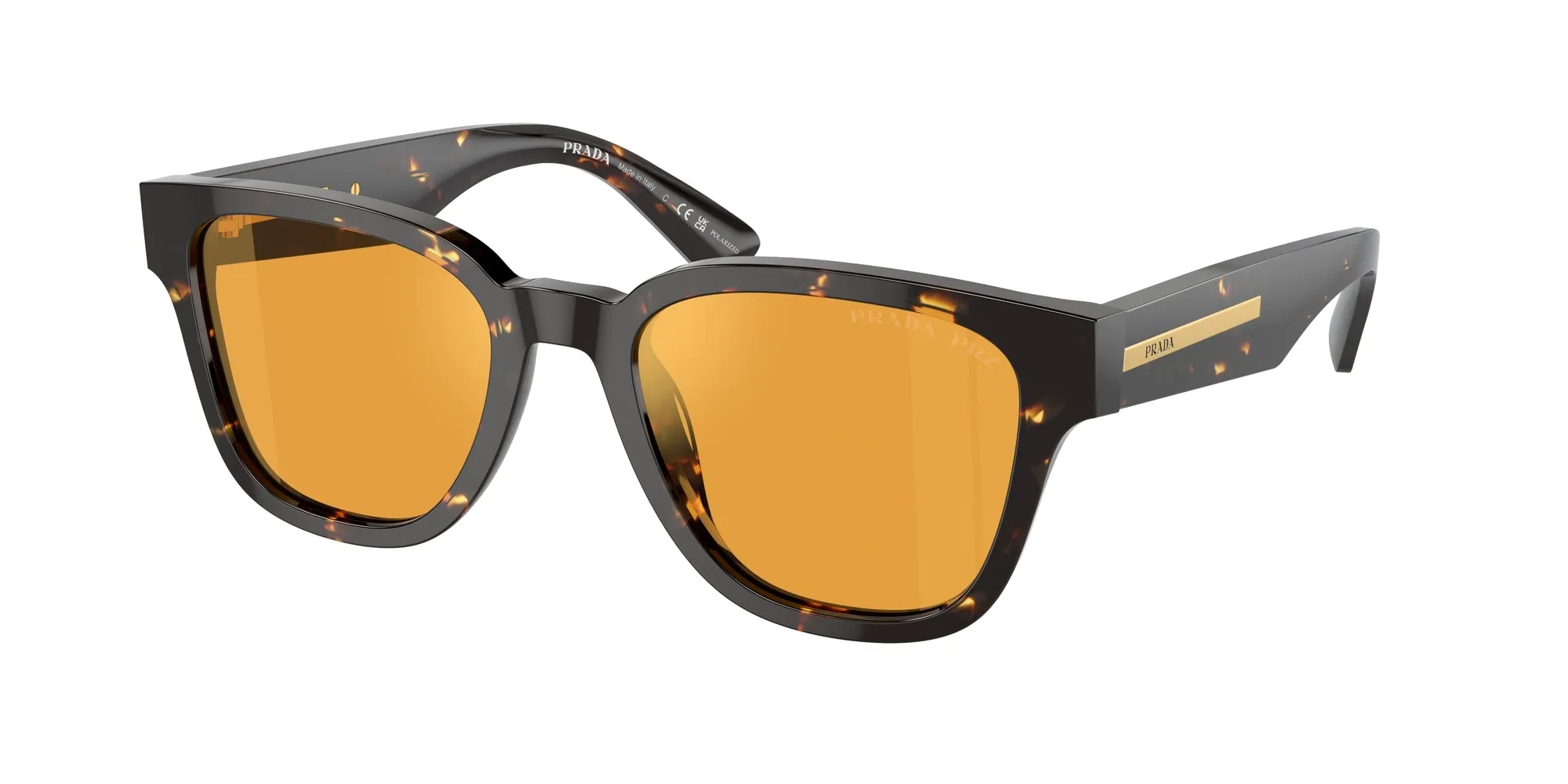 Prada PR A04S 16O20C Occhiali da sole Acetato Marrone Giallo Pillow Polarizzata Antiriflesso - immagine 1