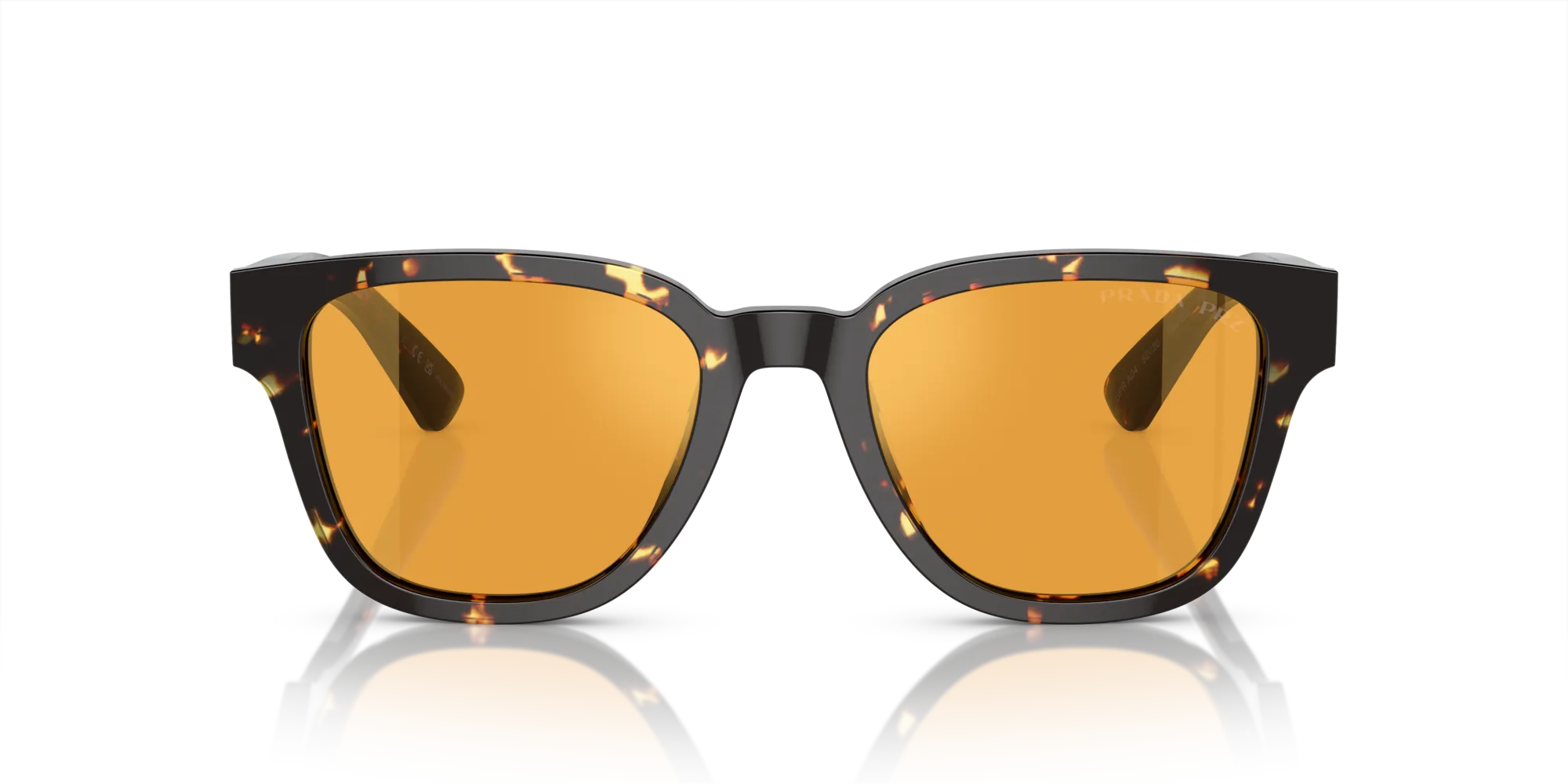 Prada PR A04S 16O20C Occhiali da sole Acetato Marrone Giallo Pillow Polarizzata Antiriflesso - immagine 3