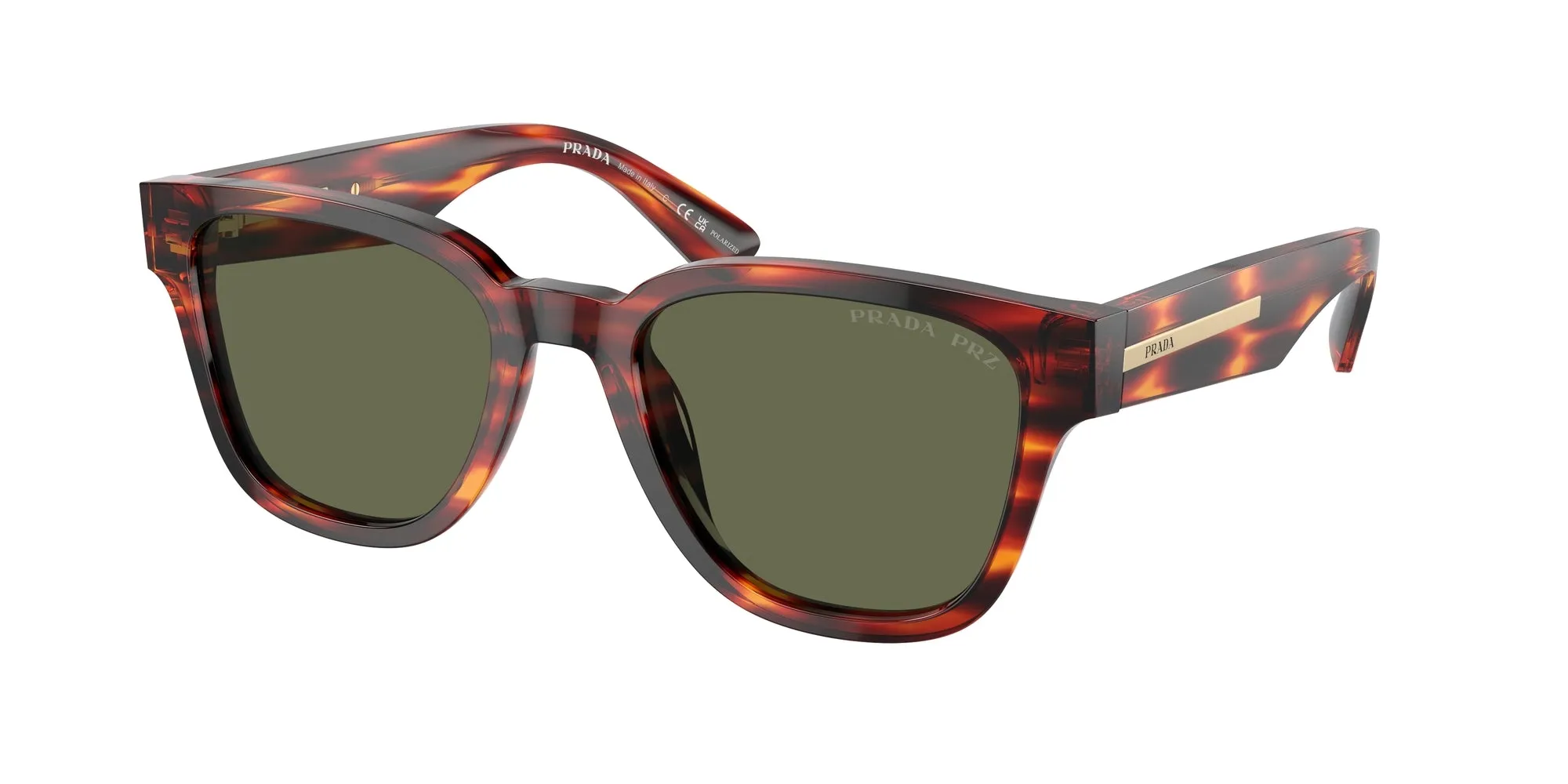 Prada PR A04S 13O03R Occhiali da sole Acetato Rosso Verde Pillow Polarizzata Antiriflesso - immagine 1