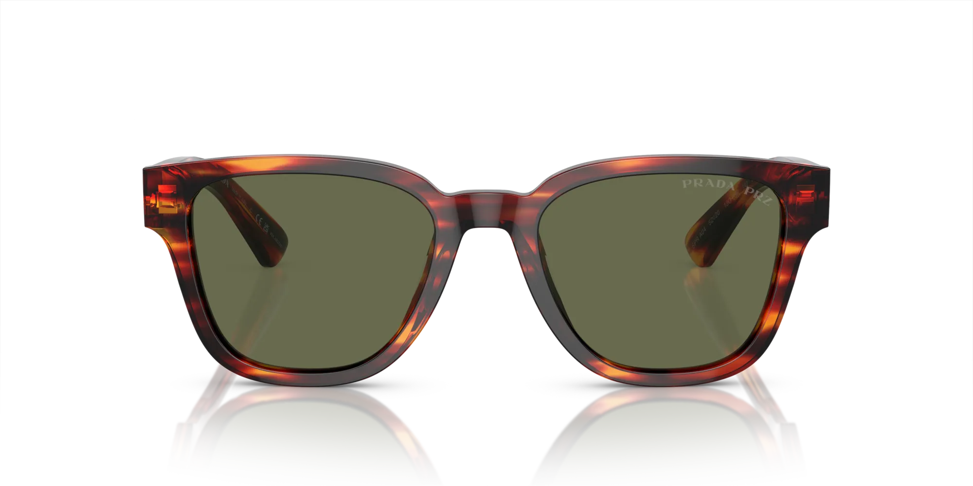 Prada PR A04S 13O03R Occhiali da sole Acetato Rosso Verde Pillow Polarizzata Antiriflesso - immagine 3