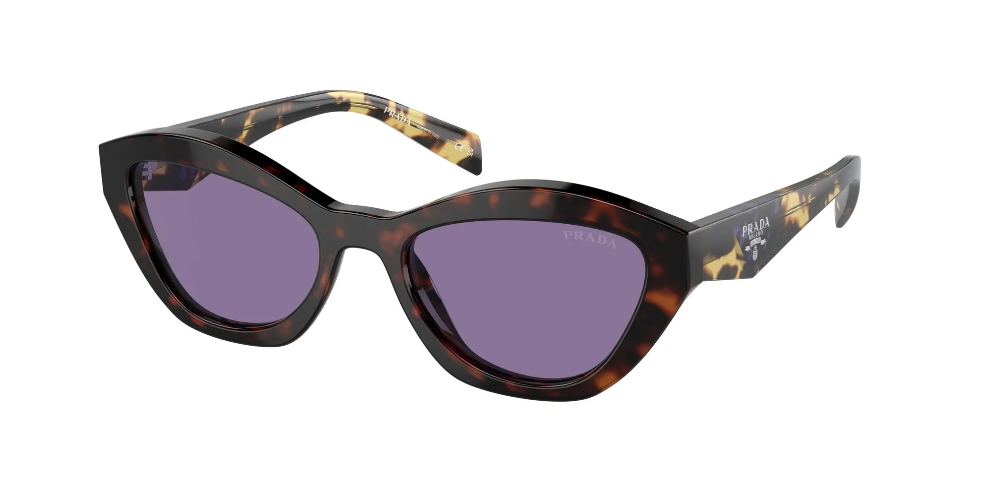 Prada PR A02S 17N50B Occhiali da sole Acetato Tartaruga Viola Farfalla Normale Specchiato - immagine 1