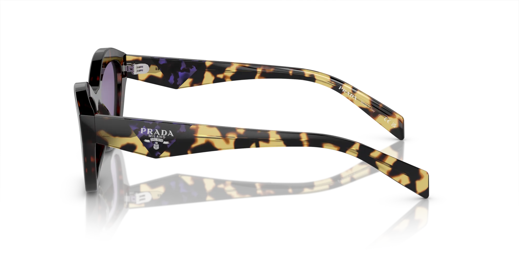 Prada PR A02S 17N50B Occhiali da sole Acetato Tartaruga Viola Farfalla Normale Specchiato - immagine 4
