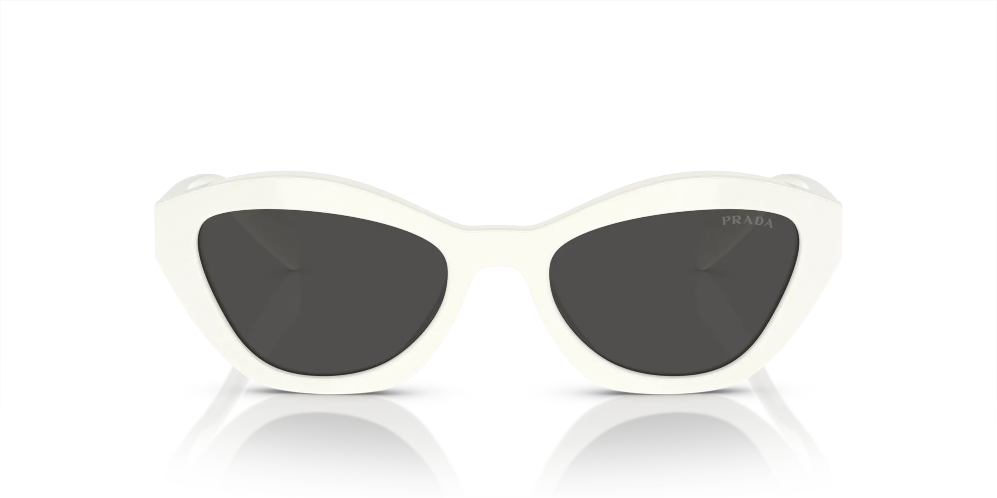 Prada PR A02S 17K08Z Occhiali da sole Acetato Bianco Grigio Farfalla Normale - immagine 3