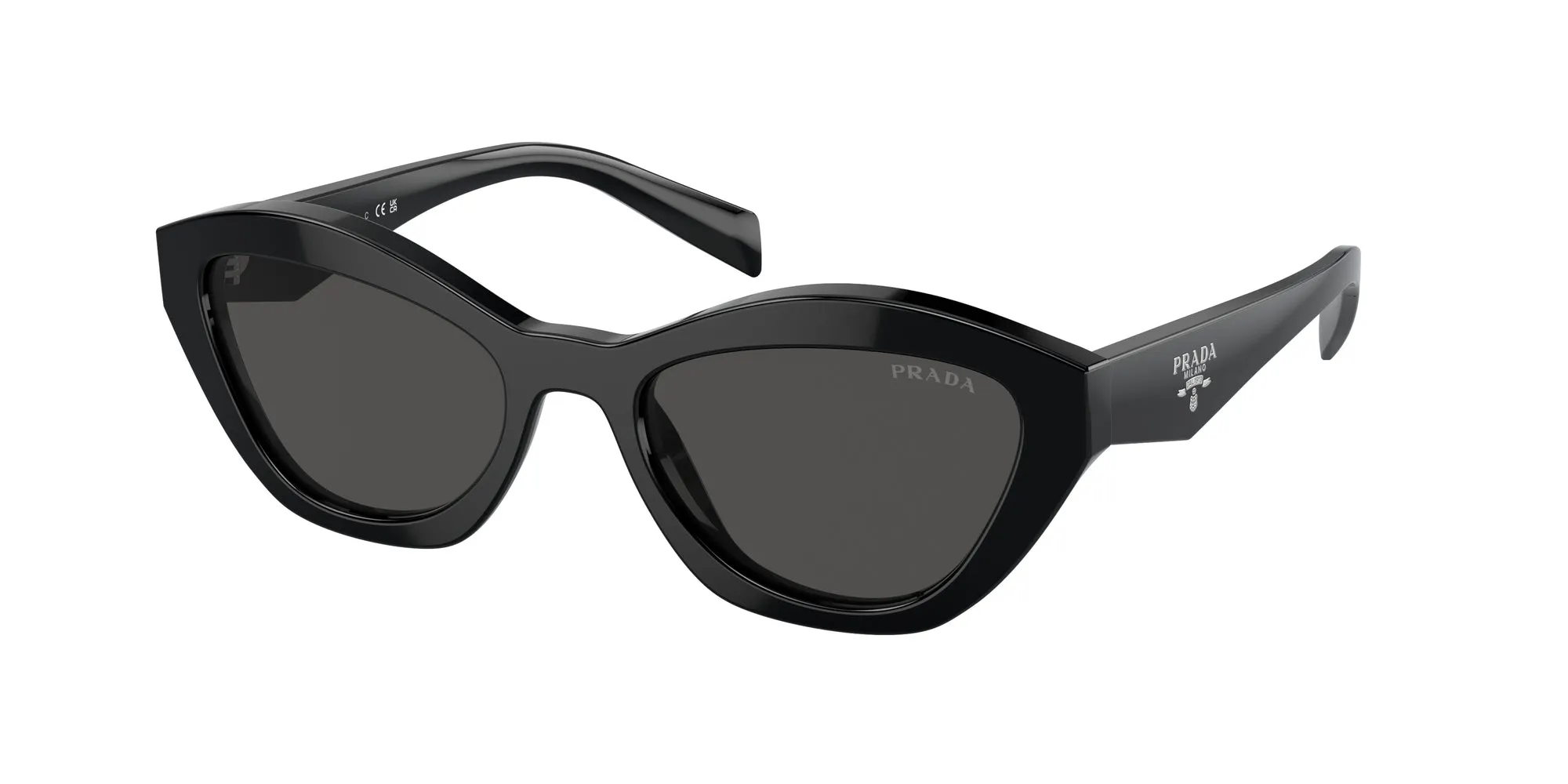 Prada PR A02S 16K08Z Occhiali da sole Acetato Nero Grigio Farfalla Normale - immagine 1