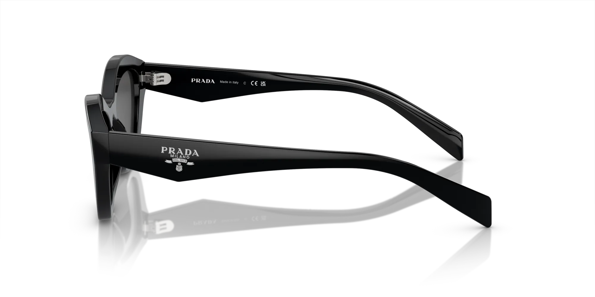Prada PR A02S 16K08Z Occhiali da sole Acetato Nero Grigio Farfalla Normale - immagine 4