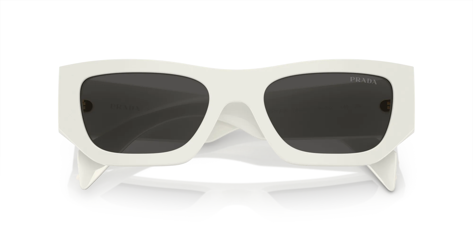 Prada PR A01S 17K08Z Occhiali da sole Acetato Bianco Grigio Pillow Normale - immagine 2
