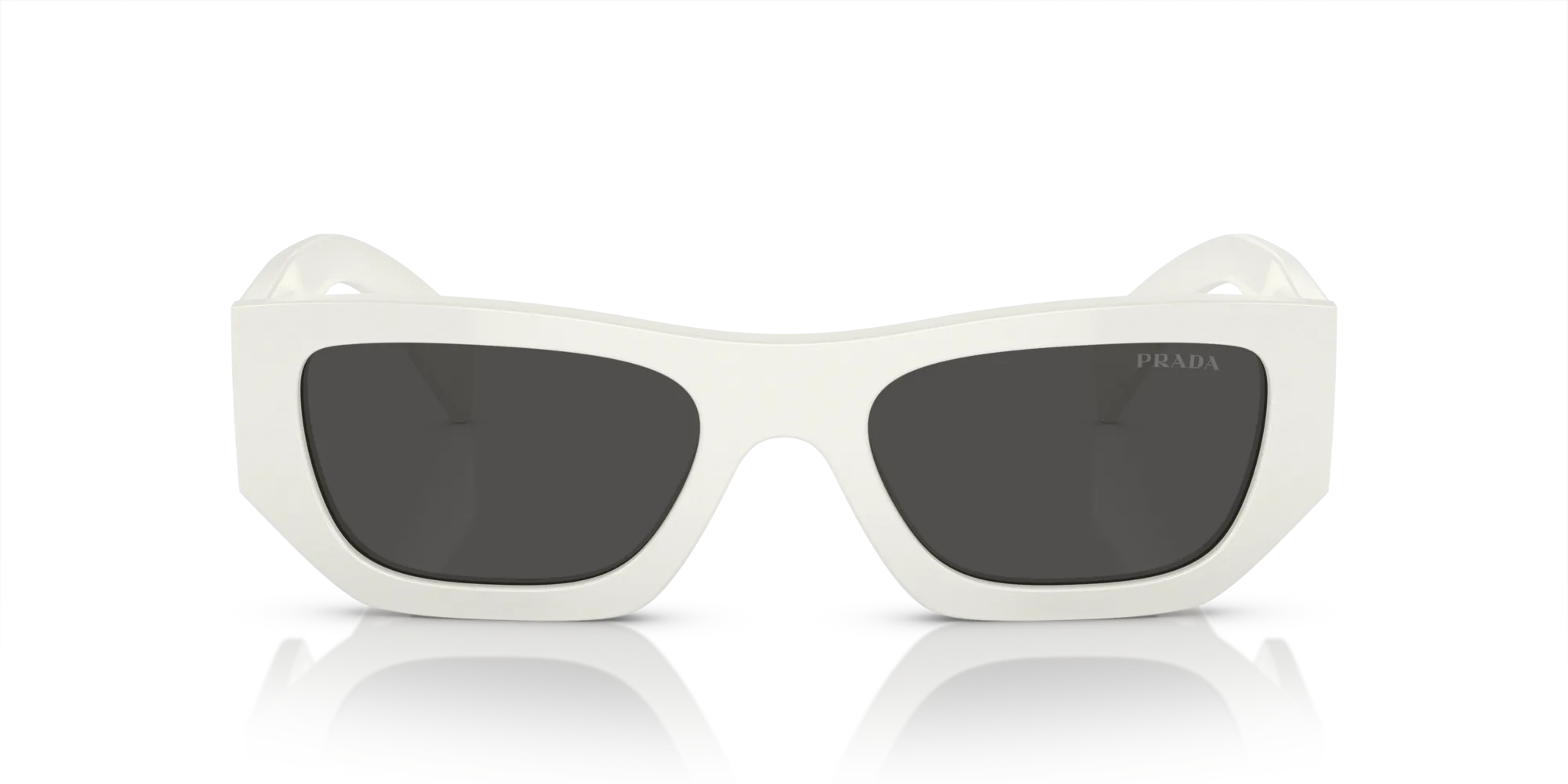 Prada PR A01S 17K08Z Occhiali da sole Acetato Bianco Grigio Pillow Normale - immagine 3