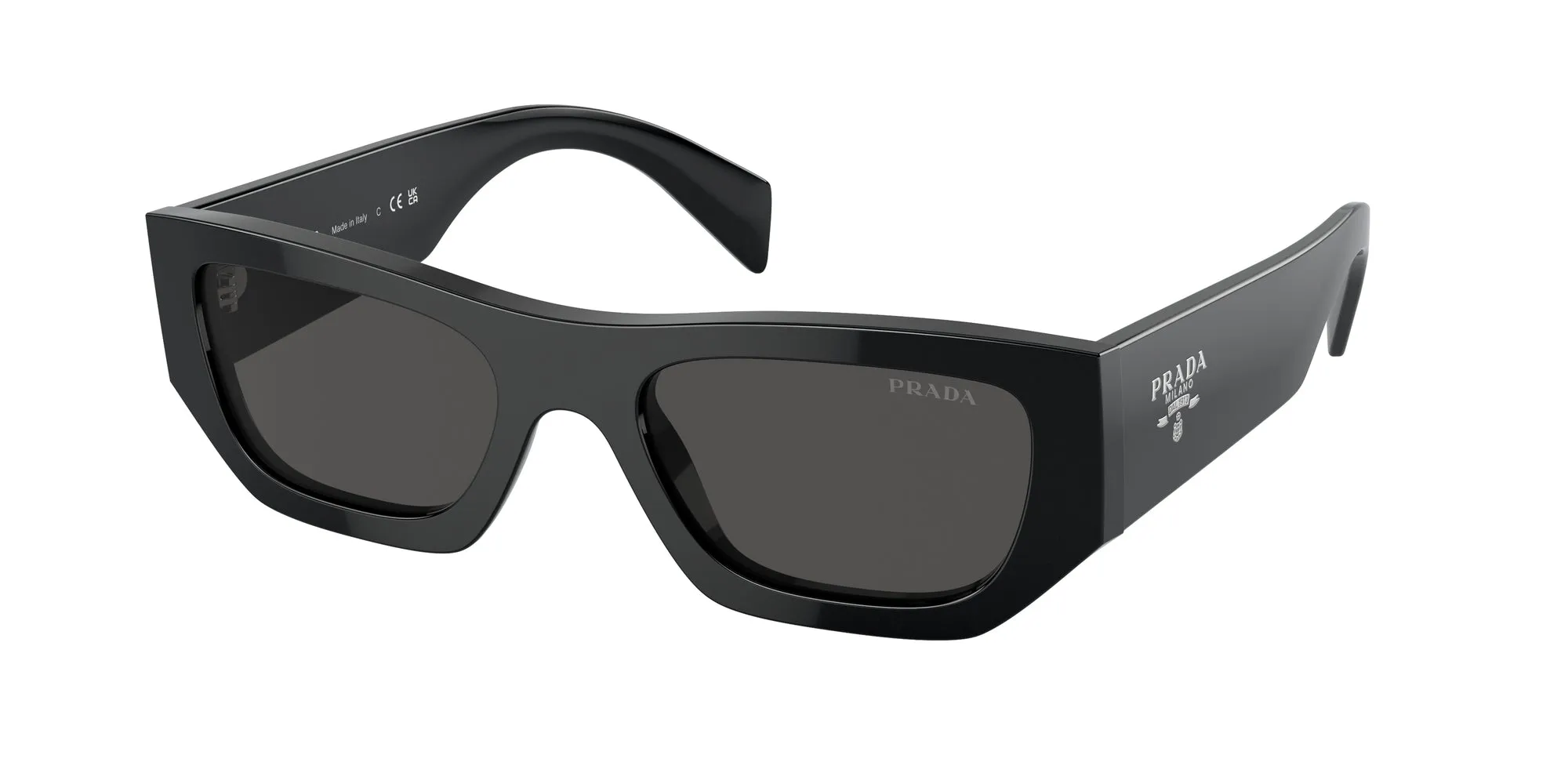 Prada PR A01S 16K08Z Occhiali da sole Acetato Nero Grigio Pillow Normale - immagine 1