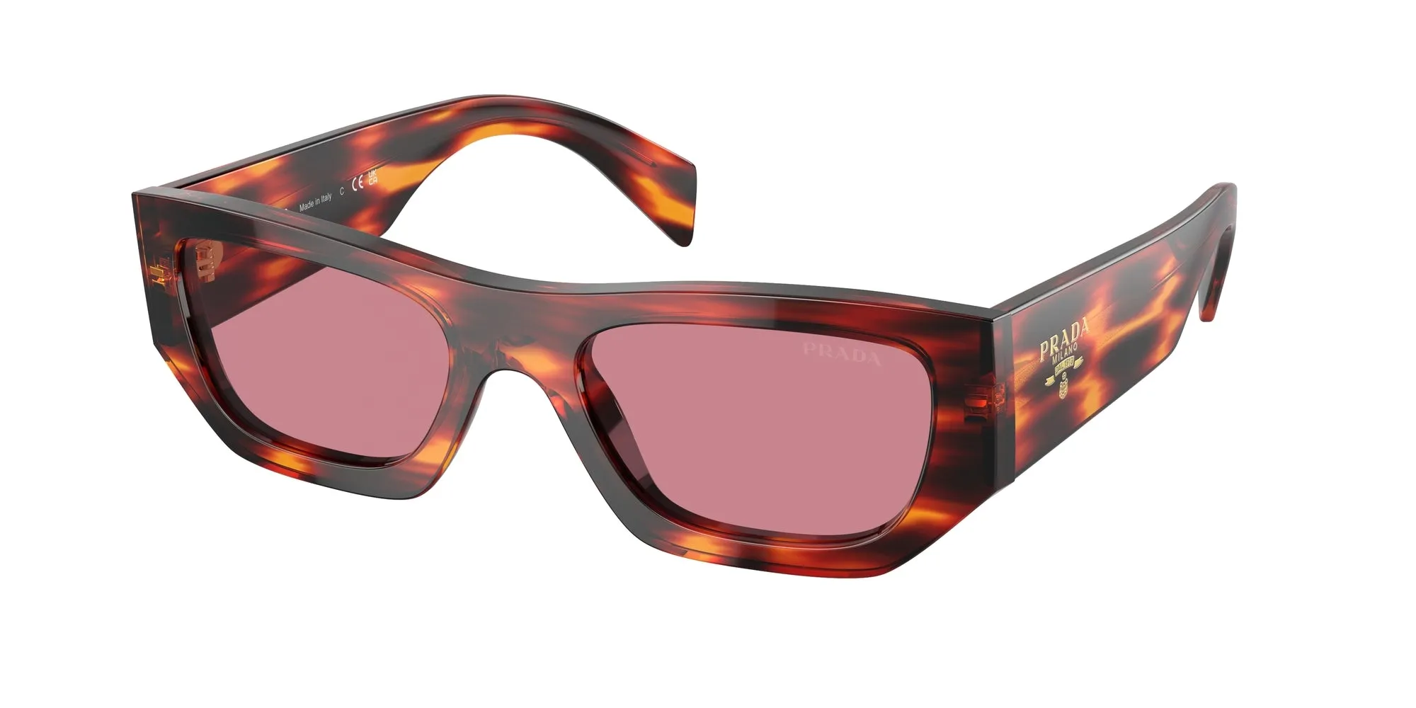 Prada PR A01S 13O80B Occhiali da sole Acetato Rosso Viola Pillow Normale - immagine 1