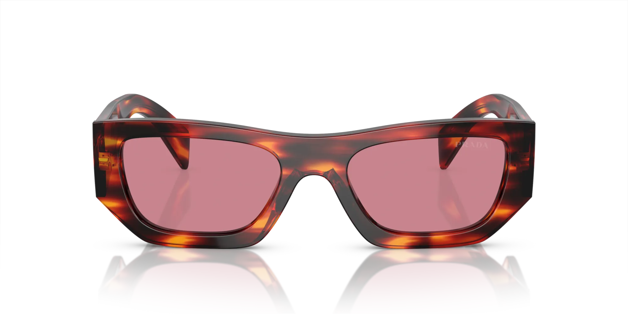 Prada PR A01S 13O80B Occhiali da sole Acetato Rosso Viola Pillow Normale - immagine 3