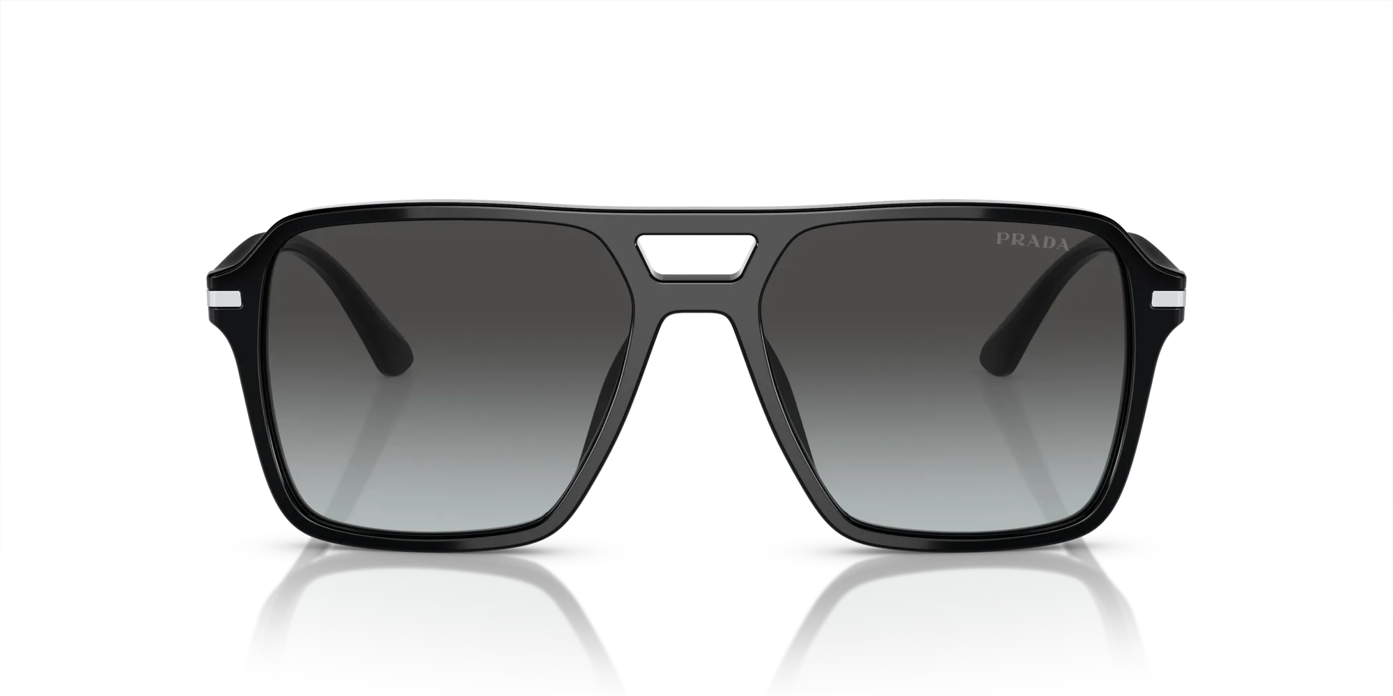 Prada PR 20YS 1AB06T Occhiali da sole Acetato Nero Grigio Pilot Normale Sfumato - immagine 3