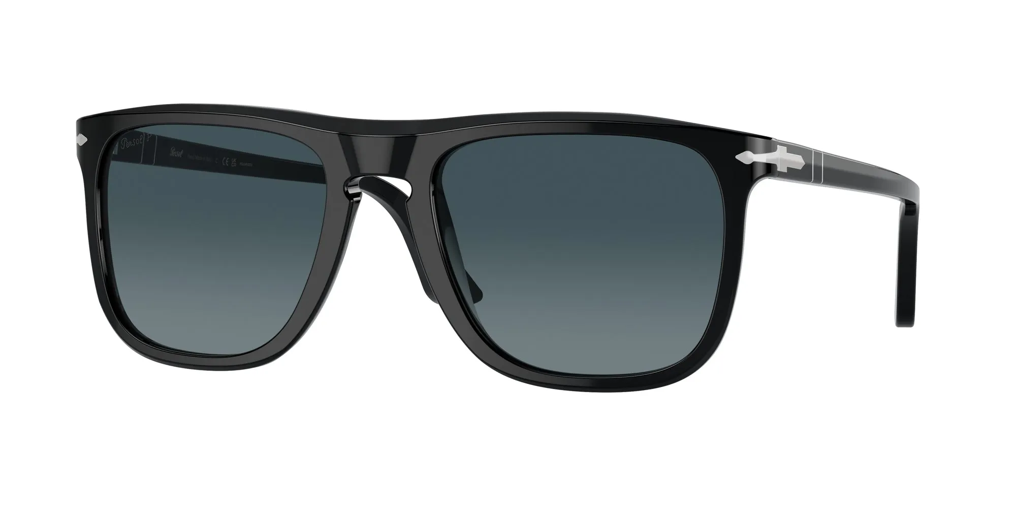 Persol PO3336S 95/S3 Occhiali da sole Acetato Nero Blu Pilot Polarizzata Sfumato - immagine 1
