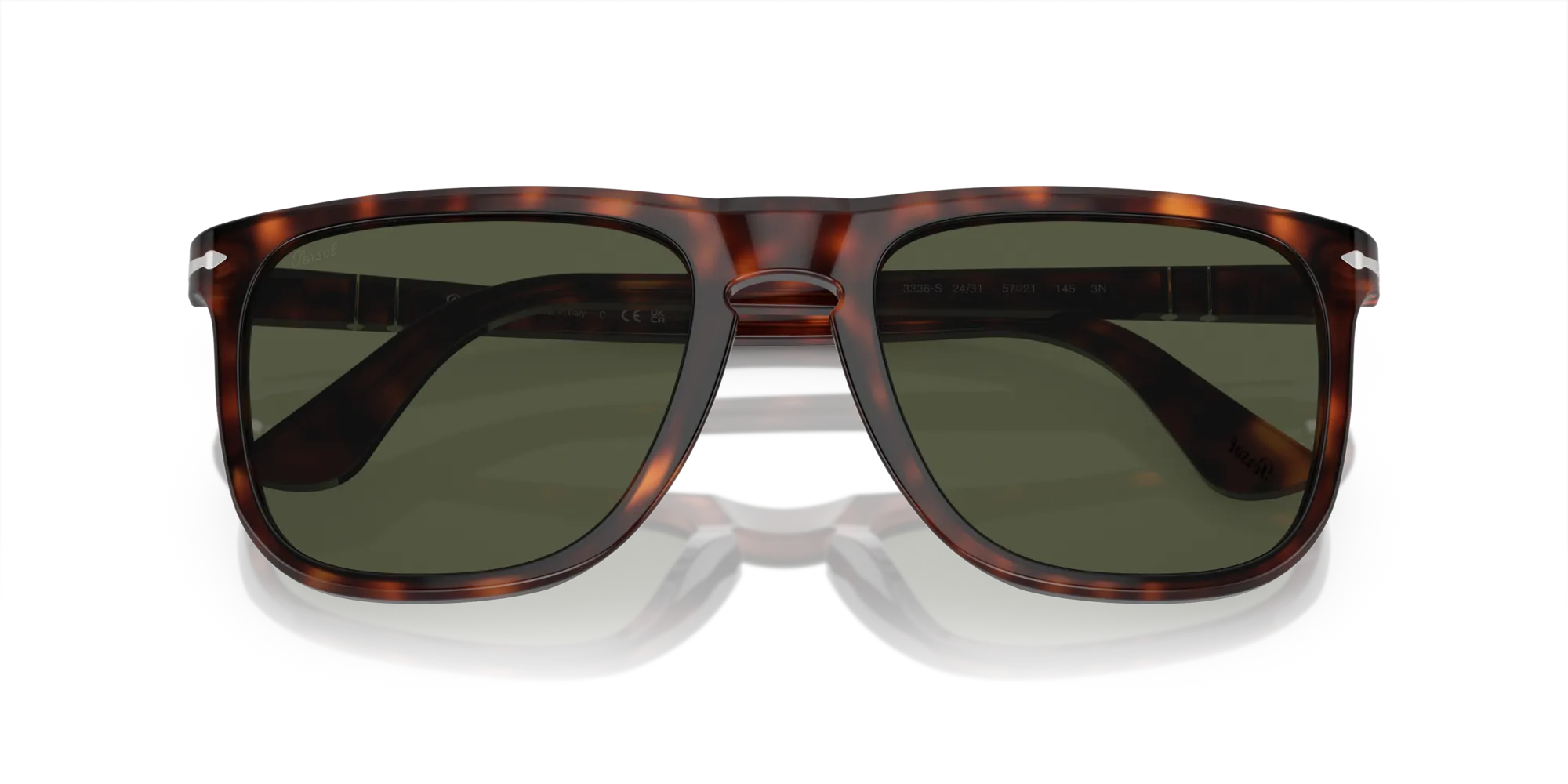 Persol PO3336S 24/31 Occhiali da sole Acetato Tartaruga Verde Pilot Normale - immagine 2