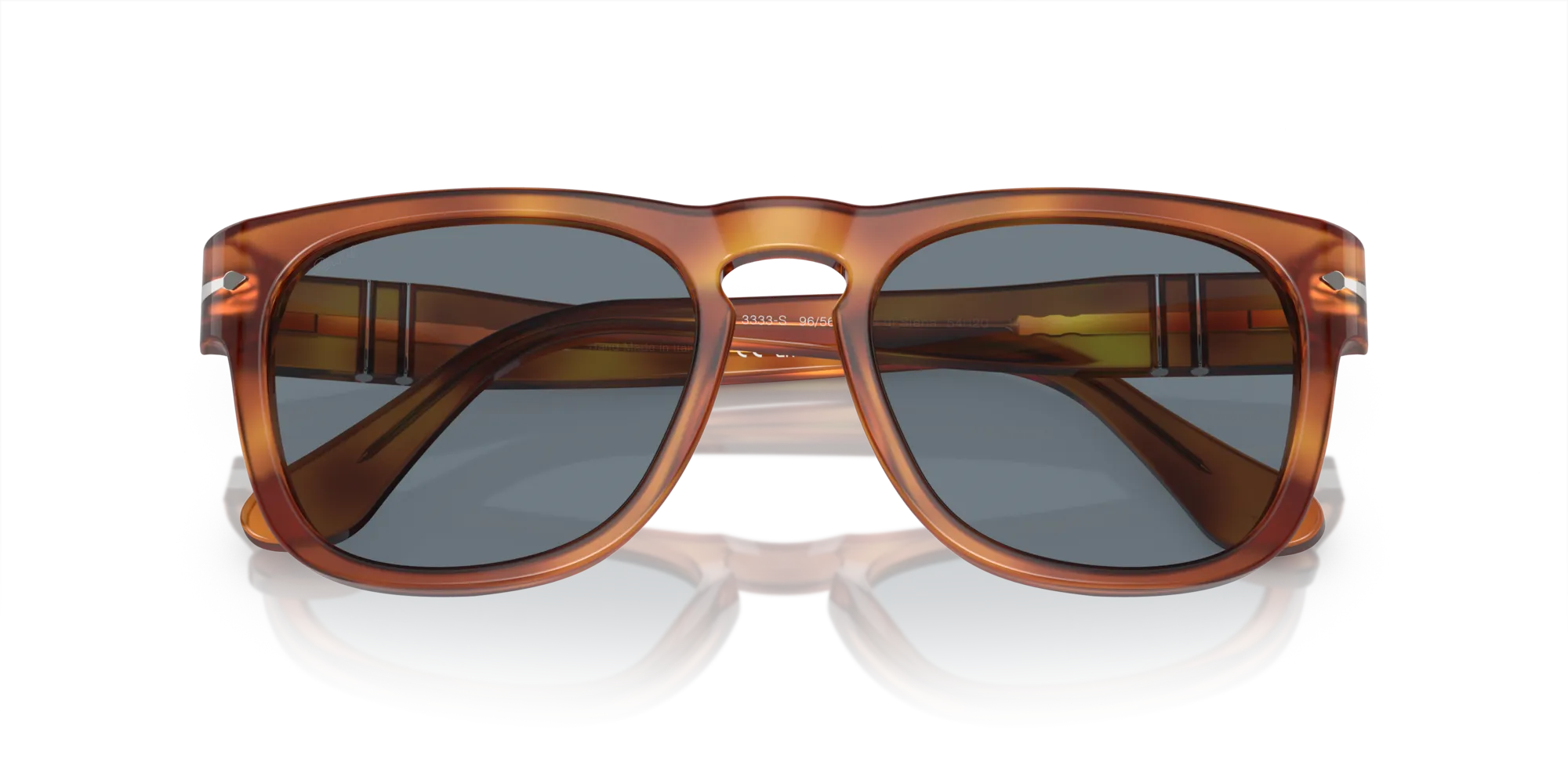 Persol PO3333S ELIO 96/56 Occhiali da sole Acetato Marrone Blu Squadrata Normale - immagine 2