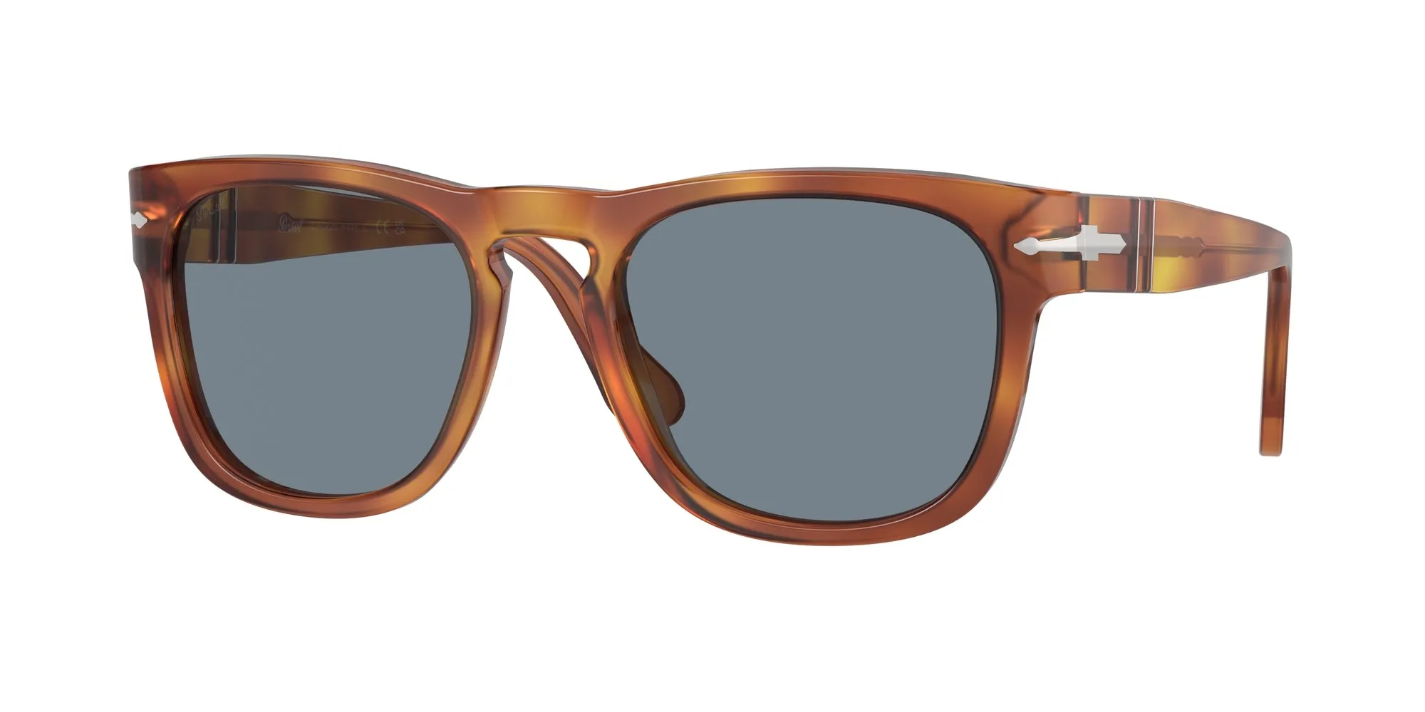 Persol PO3333S ELIO 96/56 Occhiali da sole Acetato Marrone Blu Squadrata Normale - immagine 1