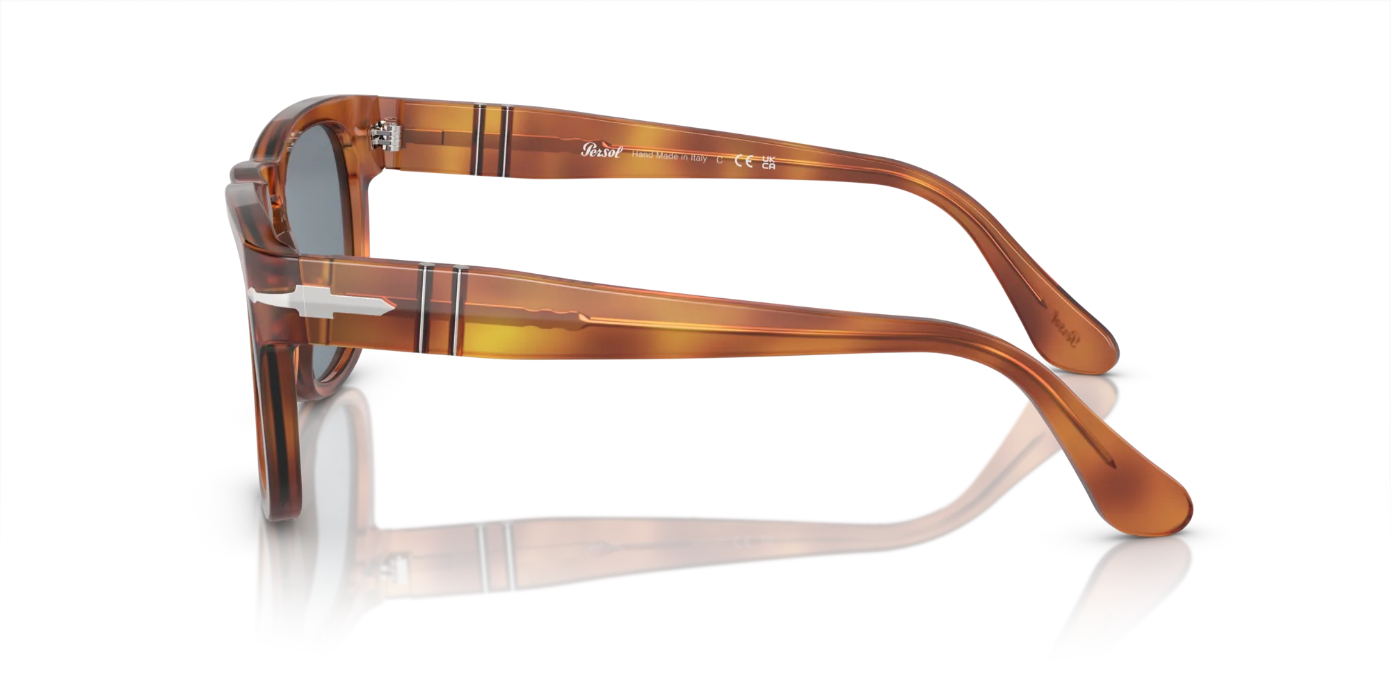 Persol PO3333S ELIO 96/56 Occhiali da sole Acetato Marrone Blu Squadrata Normale - immagine 4