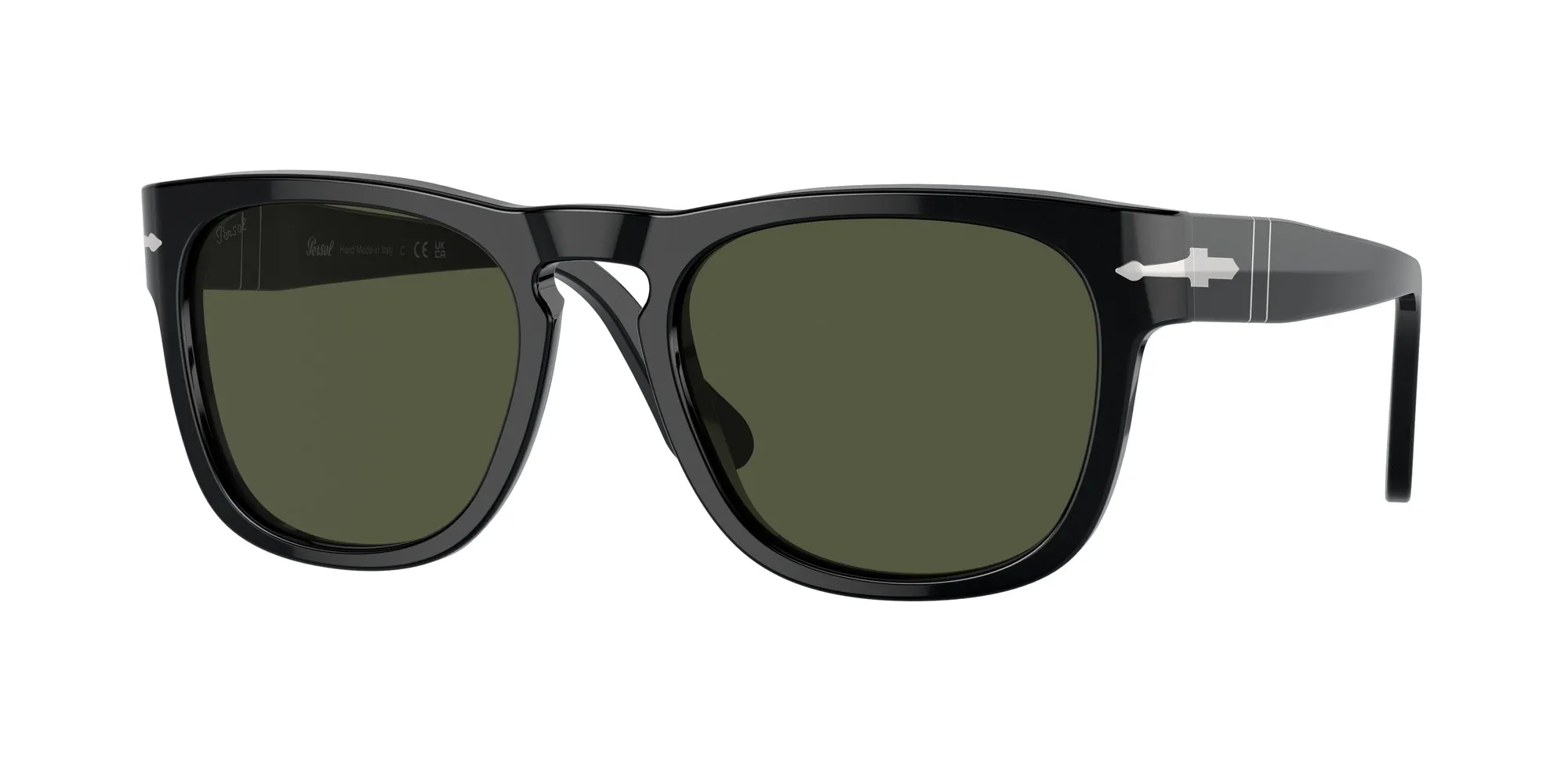 Persol PO3333S ELIO 95/31 Occhiali da sole Acetato Nero Verde Squadrata Normale - immagine 1