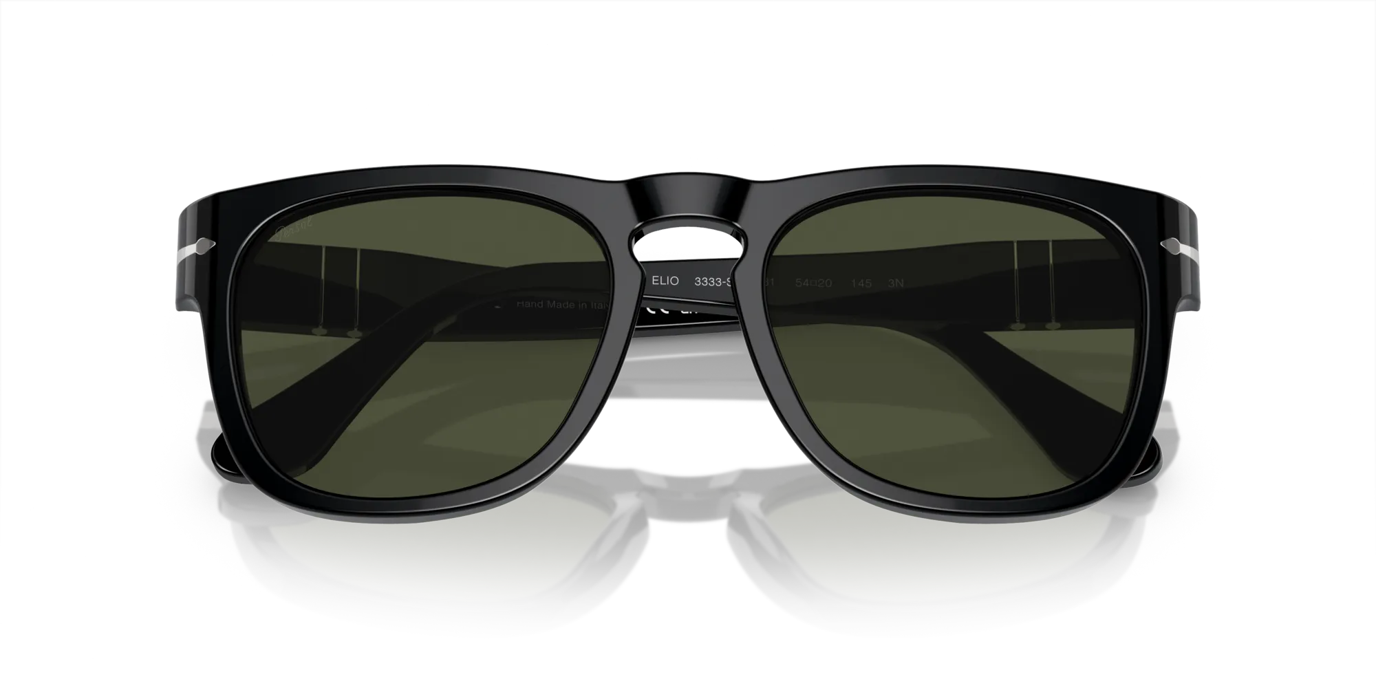 Persol PO3333S ELIO 95/31 Occhiali da sole Acetato Nero Verde Squadrata Normale - immagine 2