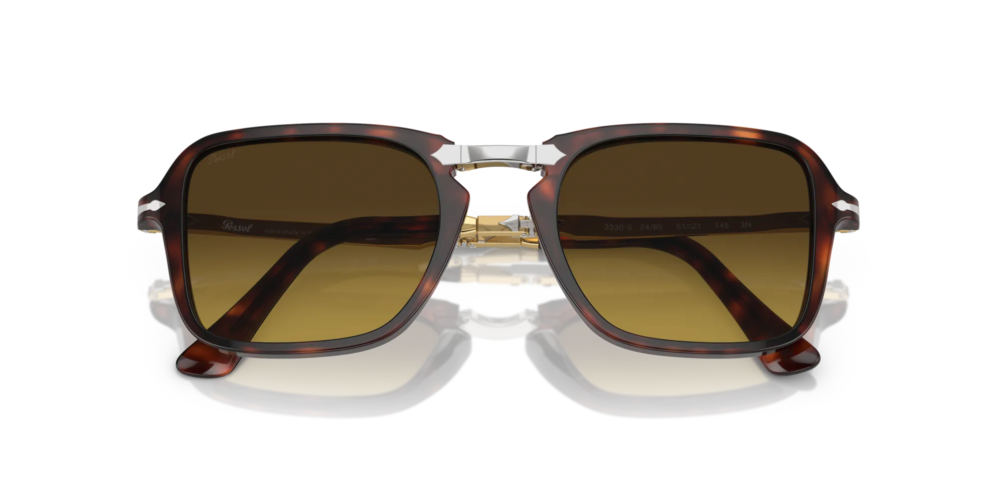 Persol PO3330S 24/85 Occhiali da sole Acetato Tartaruga Marrone Squadrata Normale Sfumato - immagine 2