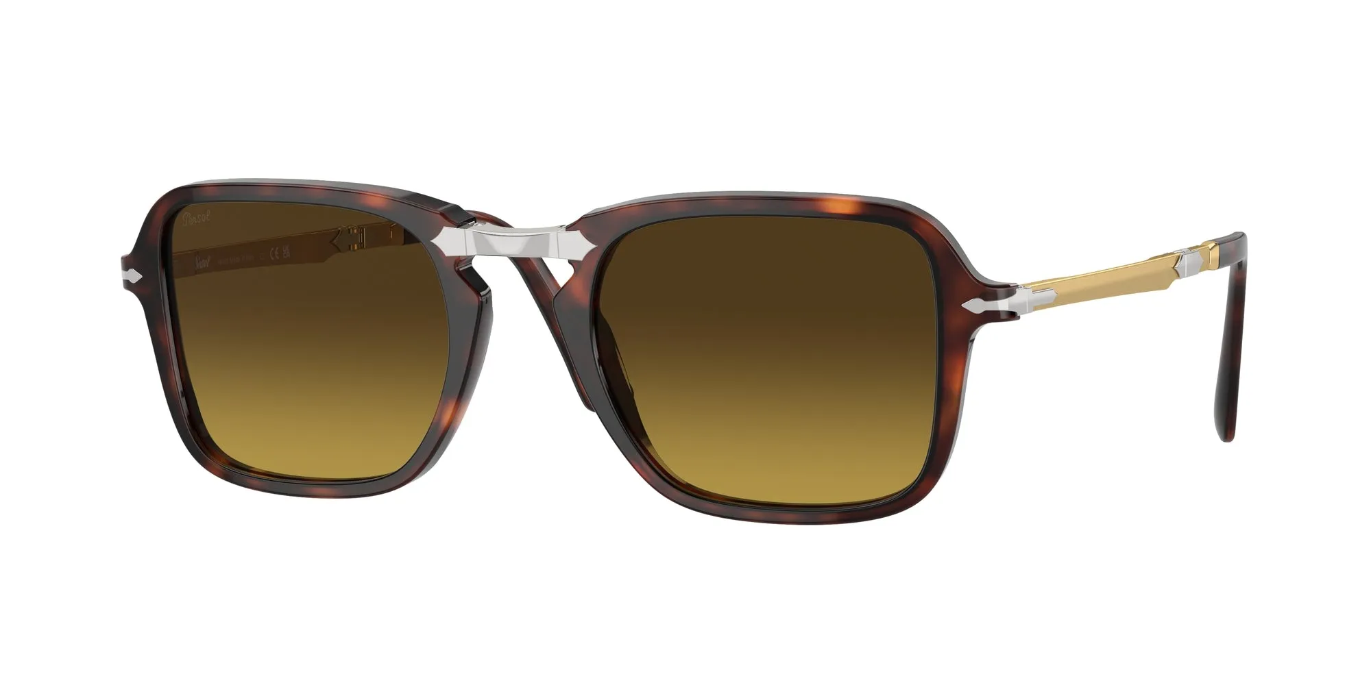 Persol PO3330S 24/85 Occhiali da sole Acetato Tartaruga Marrone Squadrata Normale Sfumato - immagine 1