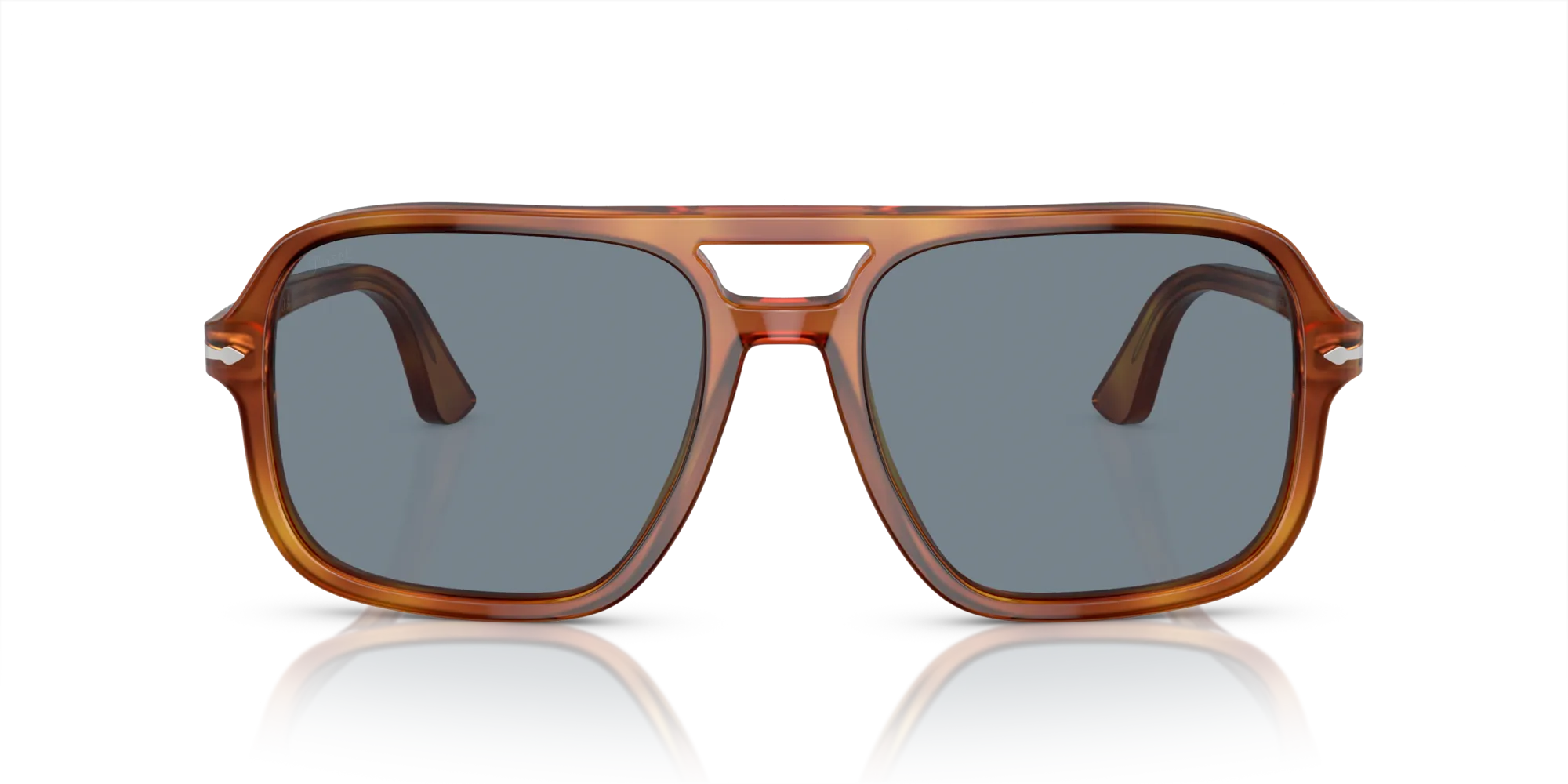 Persol PO3328S 96/56 Occhiali da sole Acetato Marrone Blu Pilot Normale Antiriflesso - immagine 3