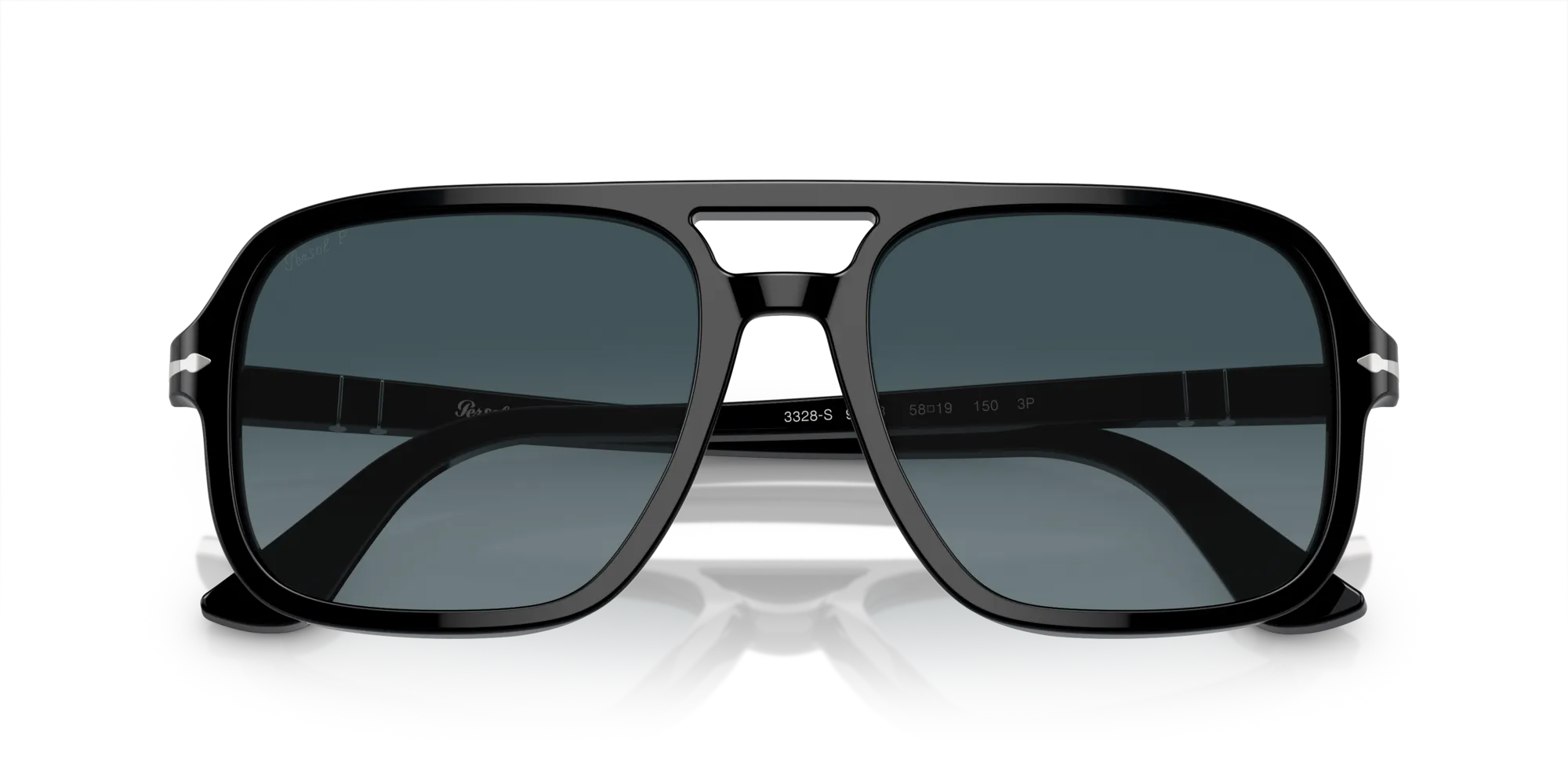 Persol PO3328S 95/S3 Occhiali da sole Acetato Nero Blu Pilot Polarizzata Sfumato - immagine 2