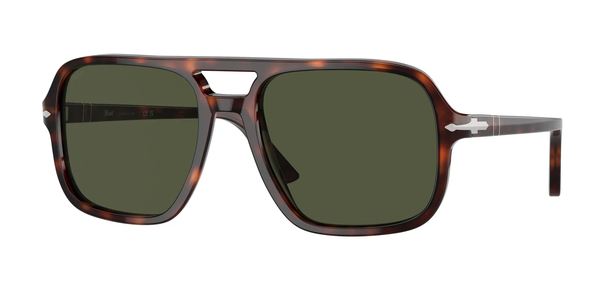 Persol PO3328S 24/31 Occhiali da sole Acetato Tartaruga Verde Pilot Normale - immagine 1