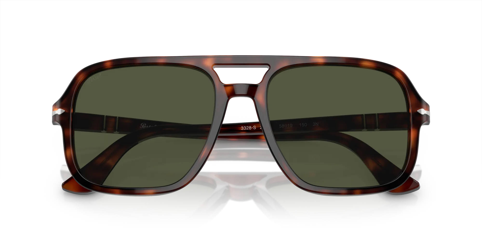 Persol PO3328S 24/31 Occhiali da sole Acetato Tartaruga Verde Pilot Normale - immagine 2