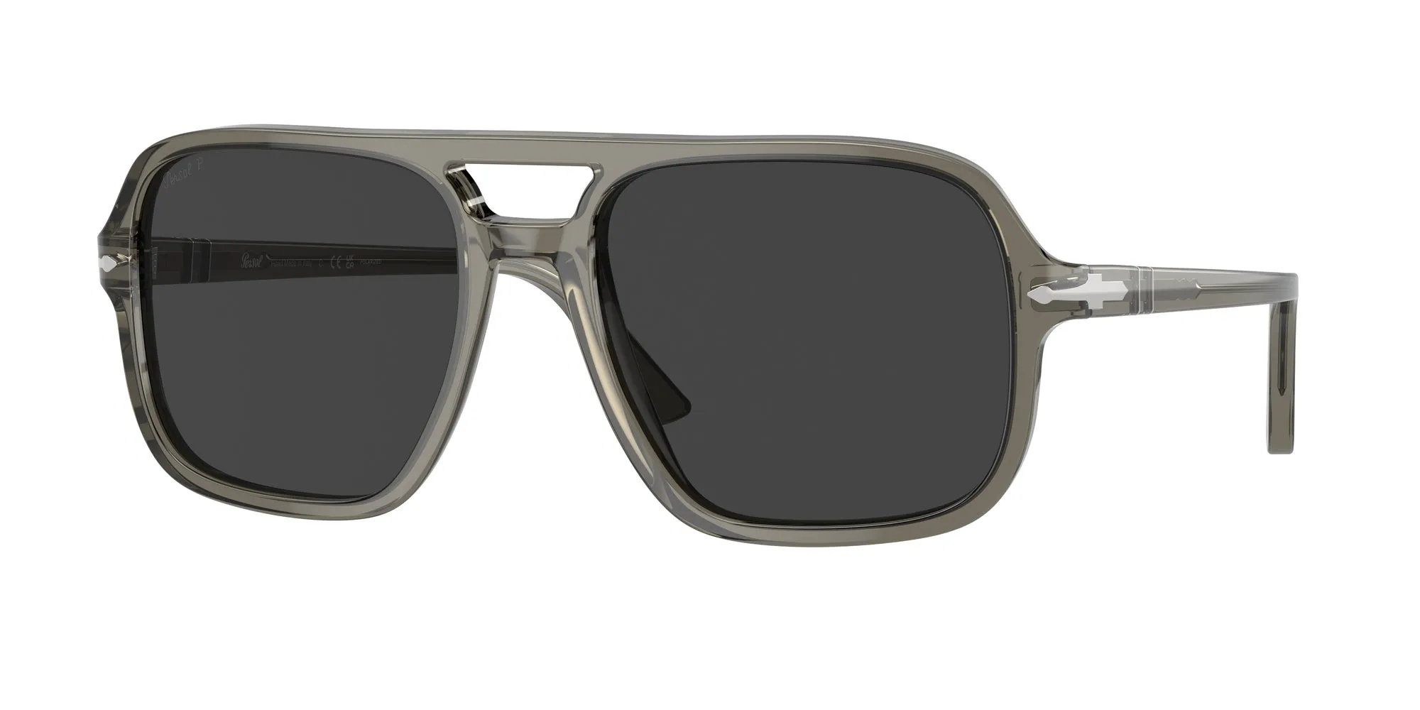 Persol PO3328S 110348 Occhiali da sole Acetato Grigio Grigio Pilot Polarizzata Antiriflesso - immagine 1
