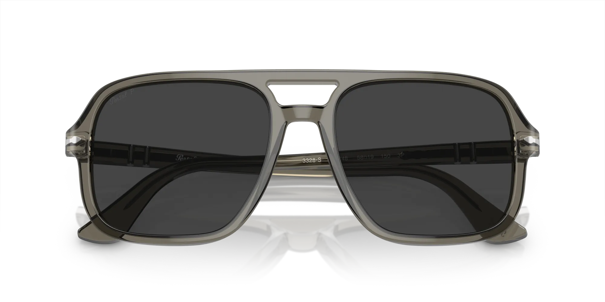 Persol PO3328S 110348 Occhiali da sole Acetato Grigio Grigio Pilot Polarizzata Antiriflesso - immagine 2
