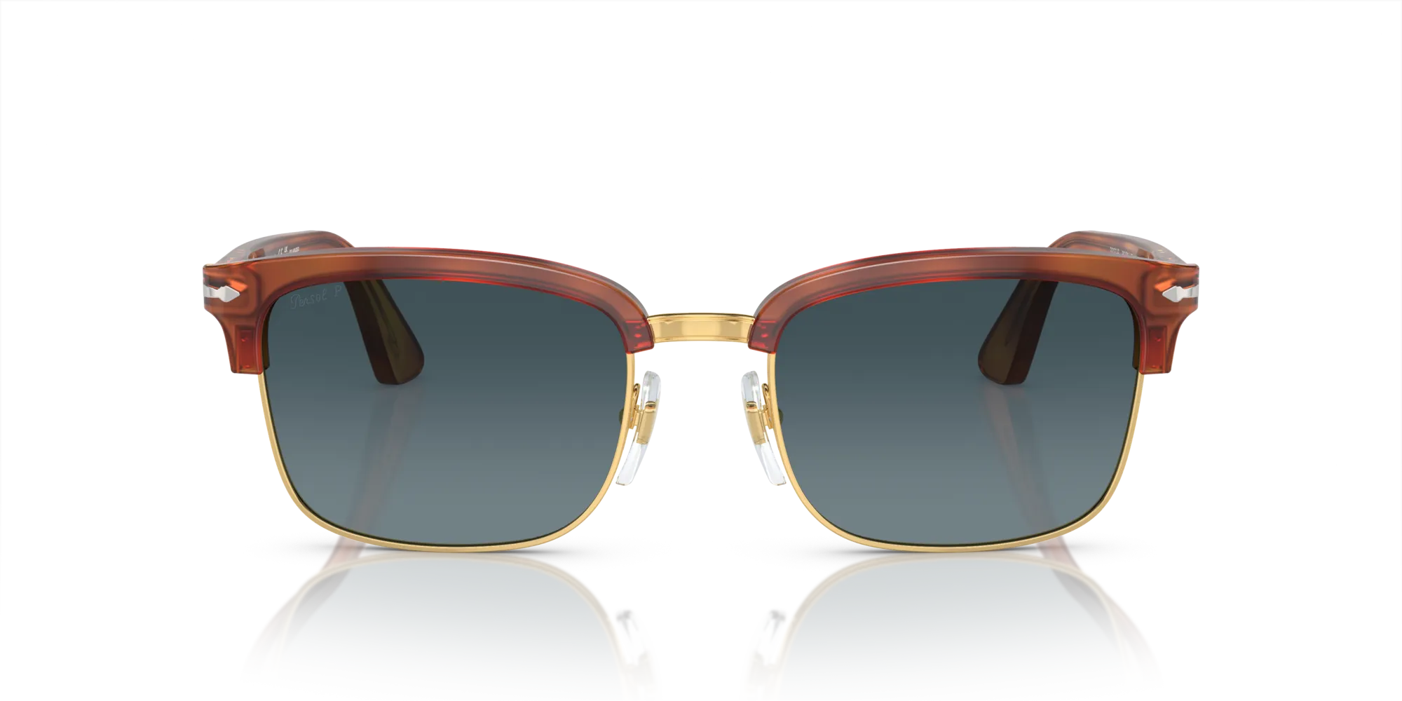 Persol PO3327S 96/S3 Occhiali da sole Acetato Tartaruga Blu Squadrata Polarizzata Sfumato - immagine 3