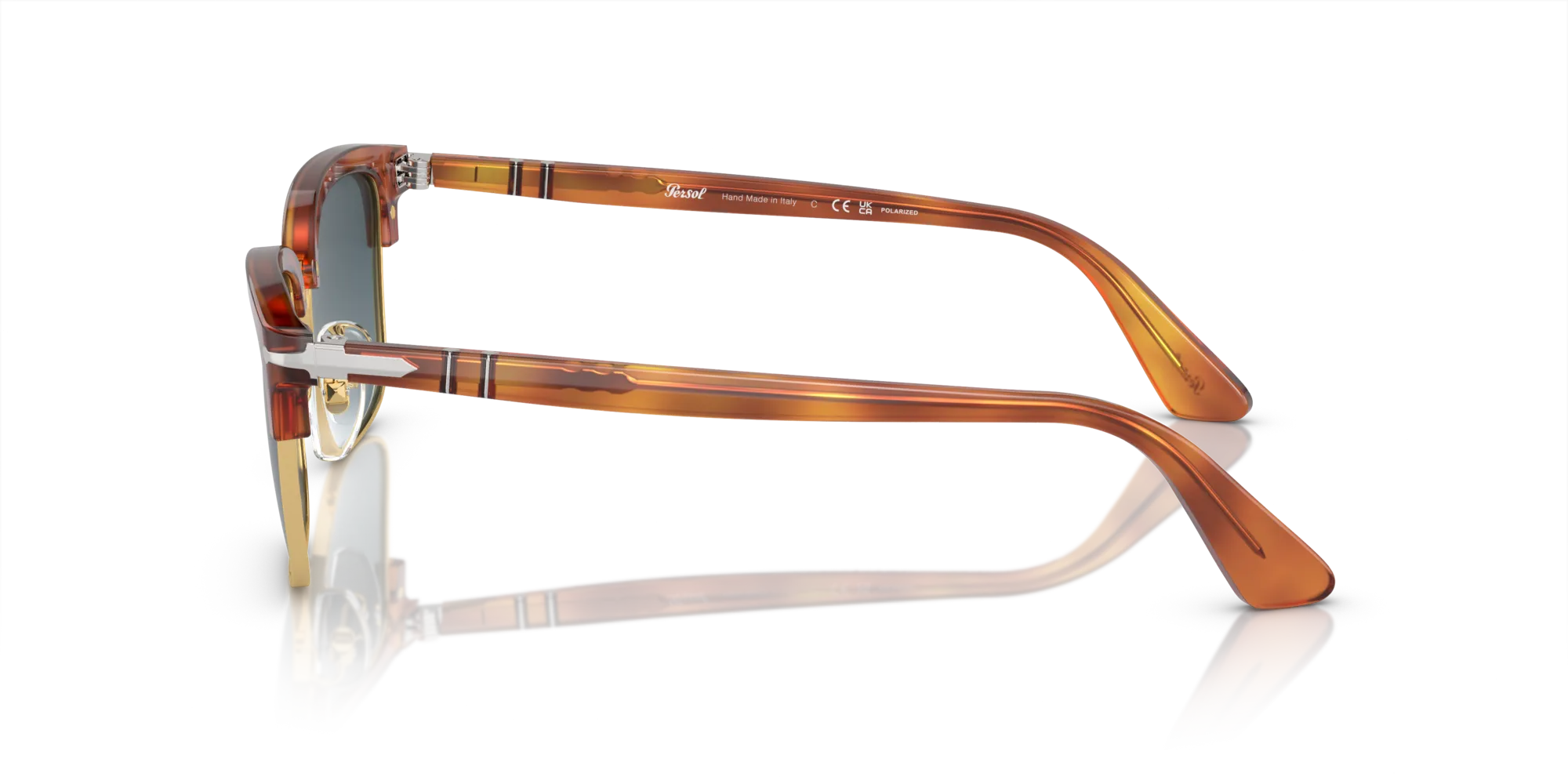 Persol PO3327S 96/S3 Occhiali da sole Acetato Tartaruga Blu Squadrata Polarizzata Sfumato - immagine 4