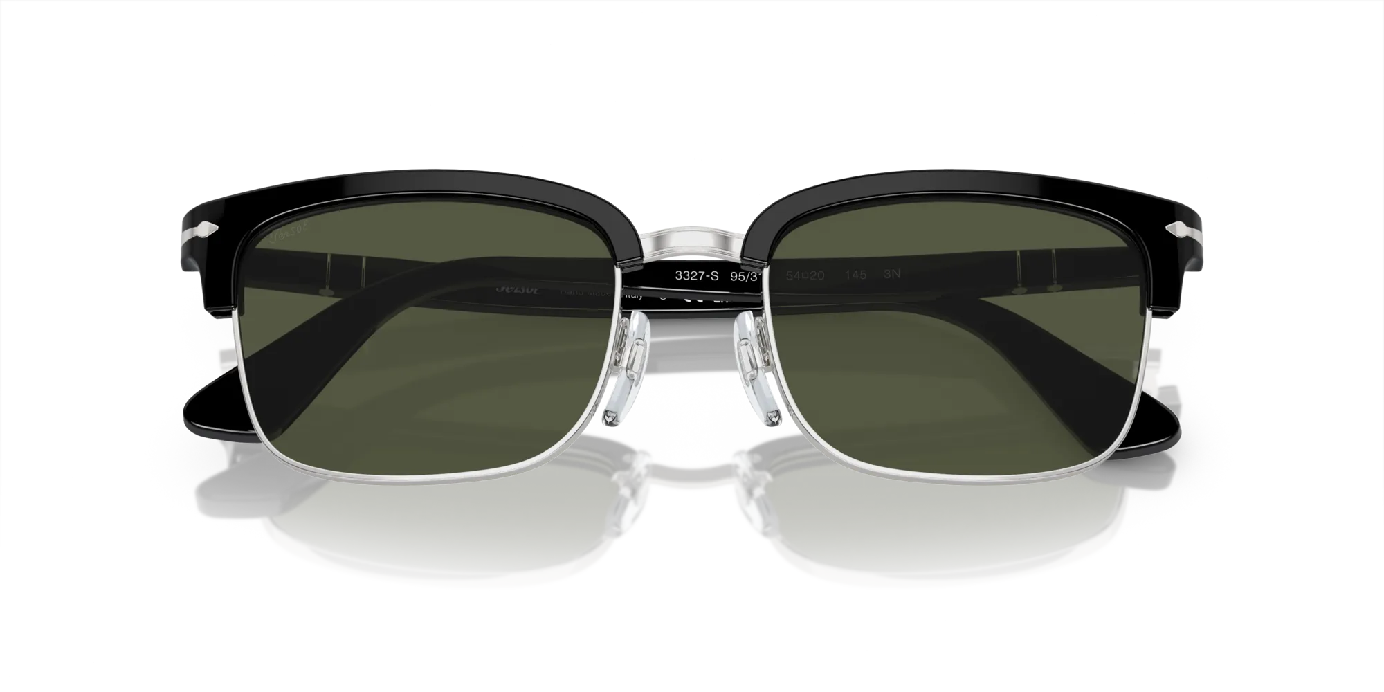 Persol PO3327S 95/31 Occhiali da sole Acetato Nero Verde Squadrata Normale - immagine 2
