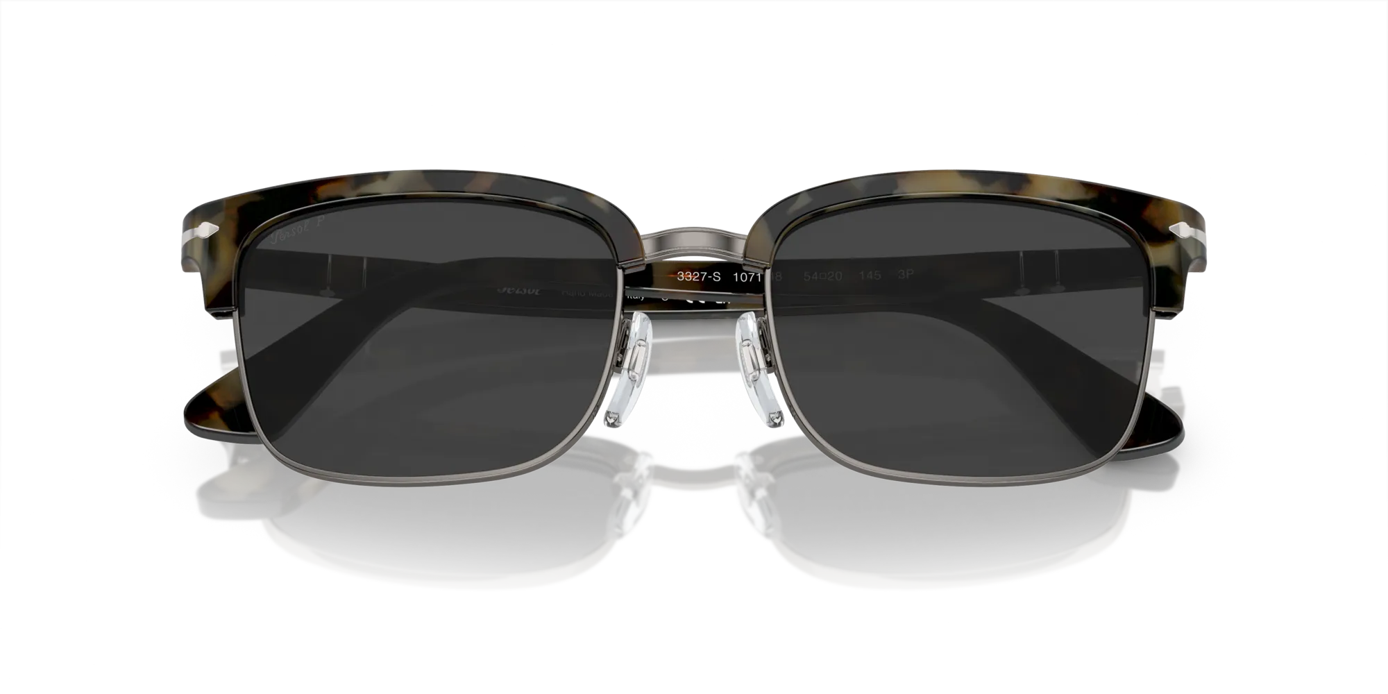 Persol PO3327S 107148 Occhiali da sole Acetato Tartaruga Grigio Squadrata Polarizzata - immagine 2