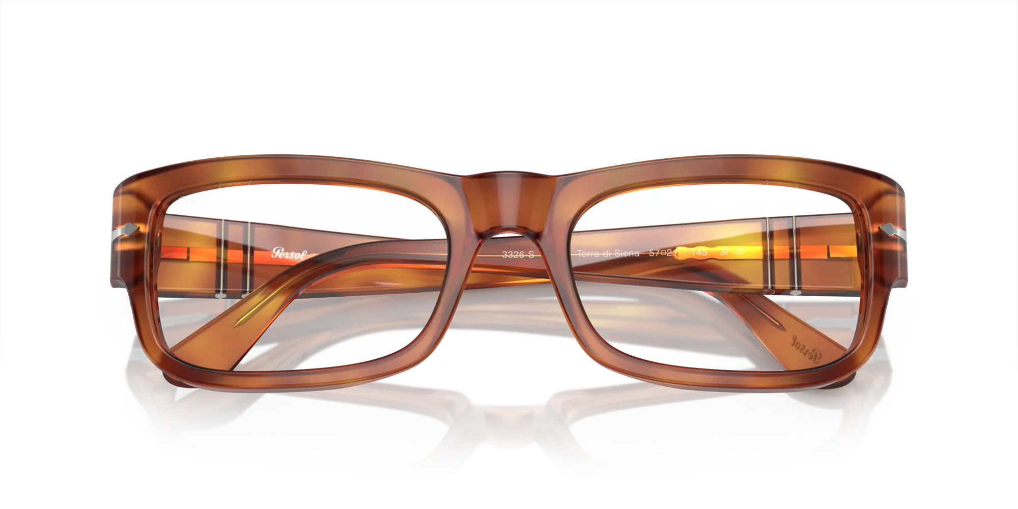 Persol PO3326S 96/GI Occhiali da sole Acetato Marrone Marrone Squadrata Fotocromatiche Fotocromatico - immagine 2