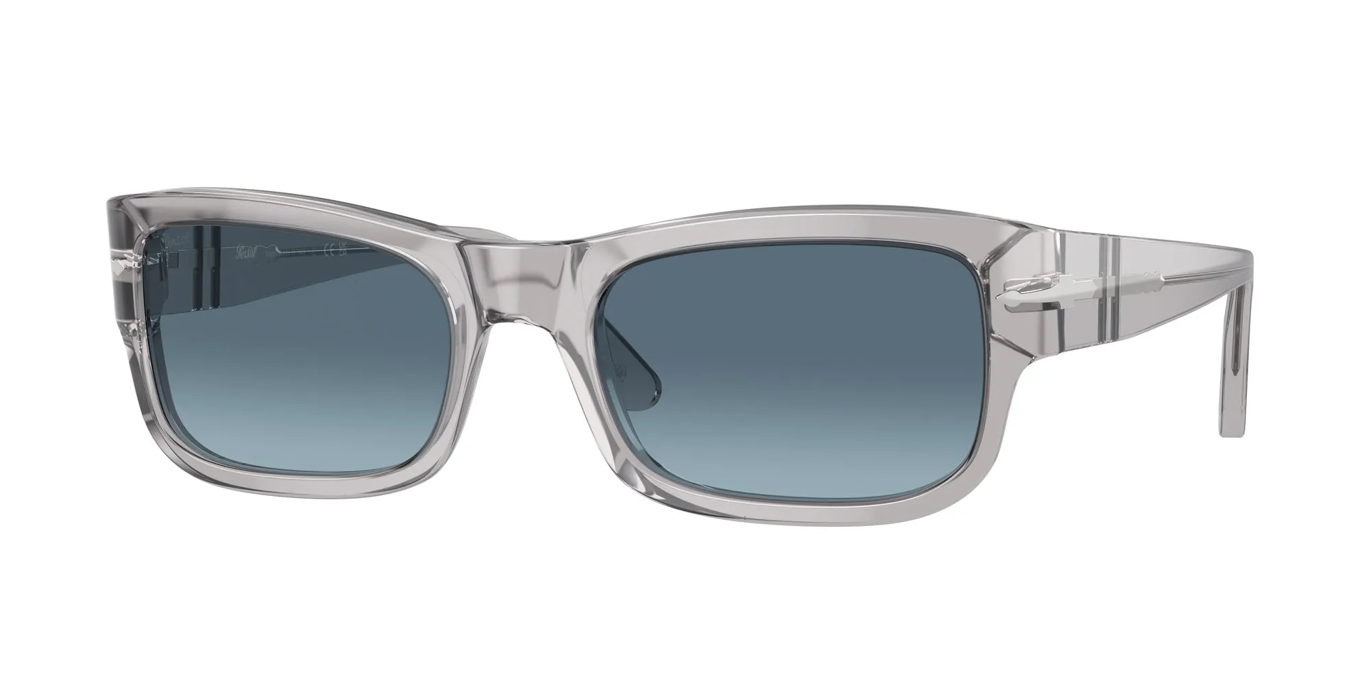 Persol PO3326S 309/Q8 Occhiali da sole Acetato Grigio Blu Squadrata Normale Sfumato - immagine 1