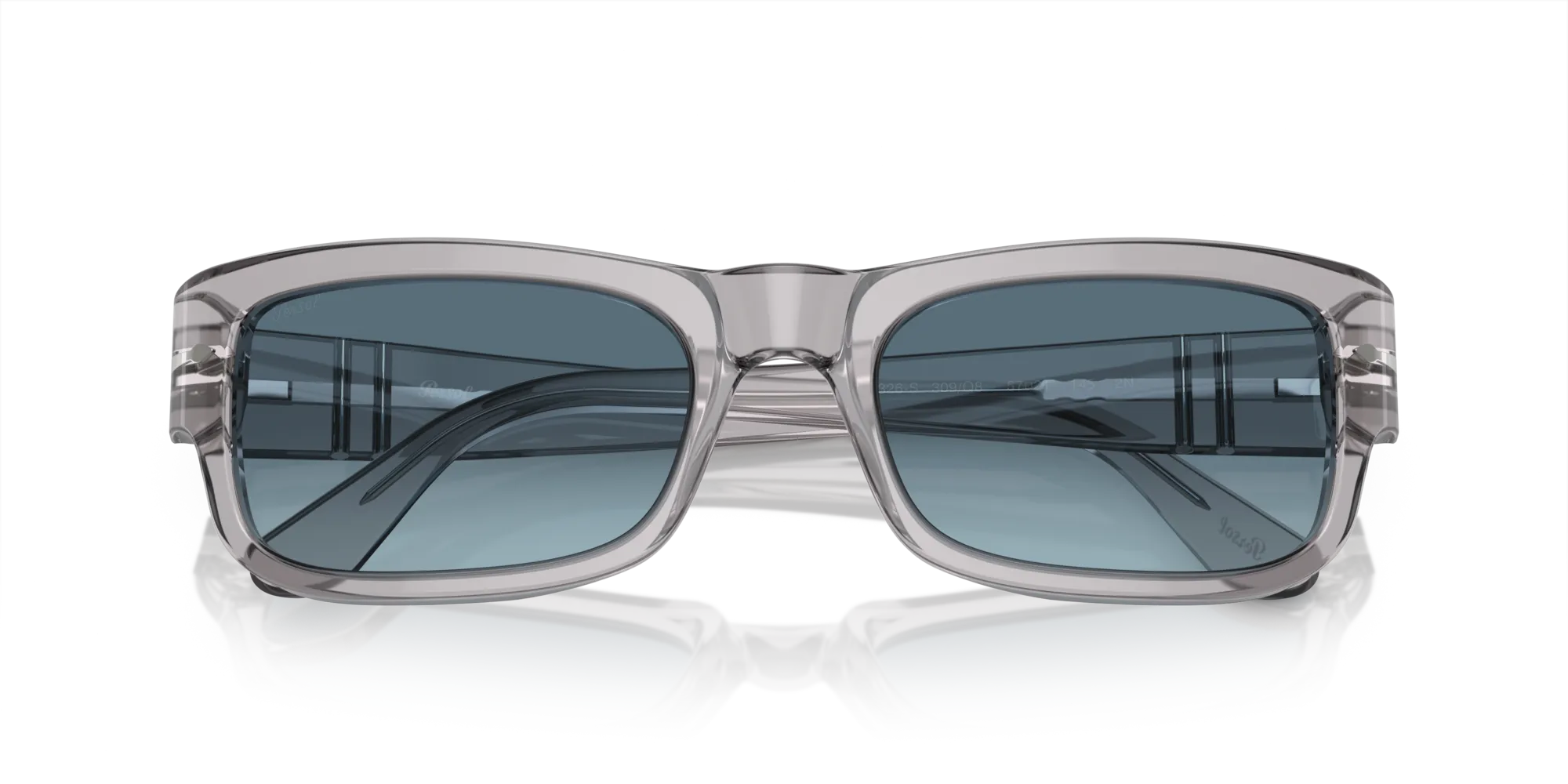 Persol PO3326S 309/Q8 Occhiali da sole Acetato Grigio Blu Squadrata Normale Sfumato - immagine 2