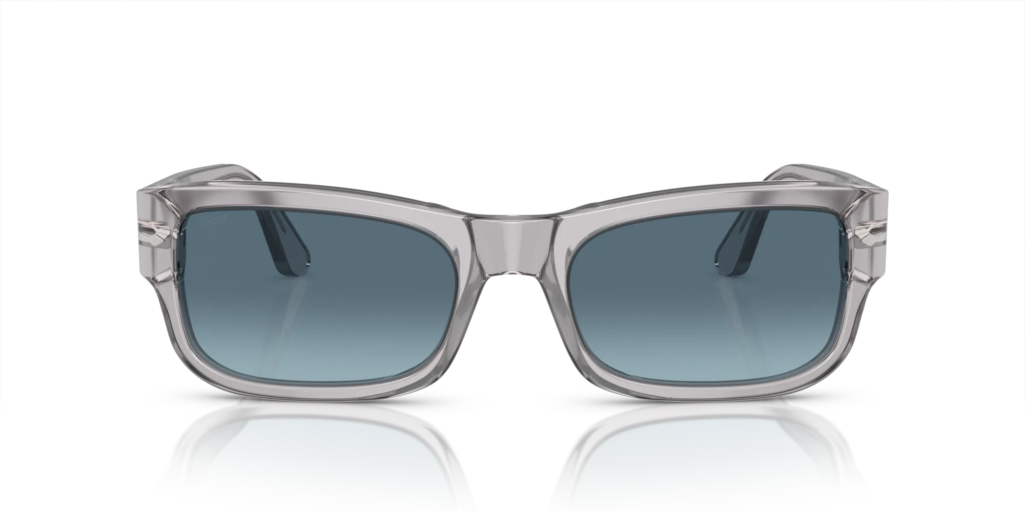 Persol PO3326S 309/Q8 Occhiali da sole Acetato Grigio Blu Squadrata Normale Sfumato - immagine 3