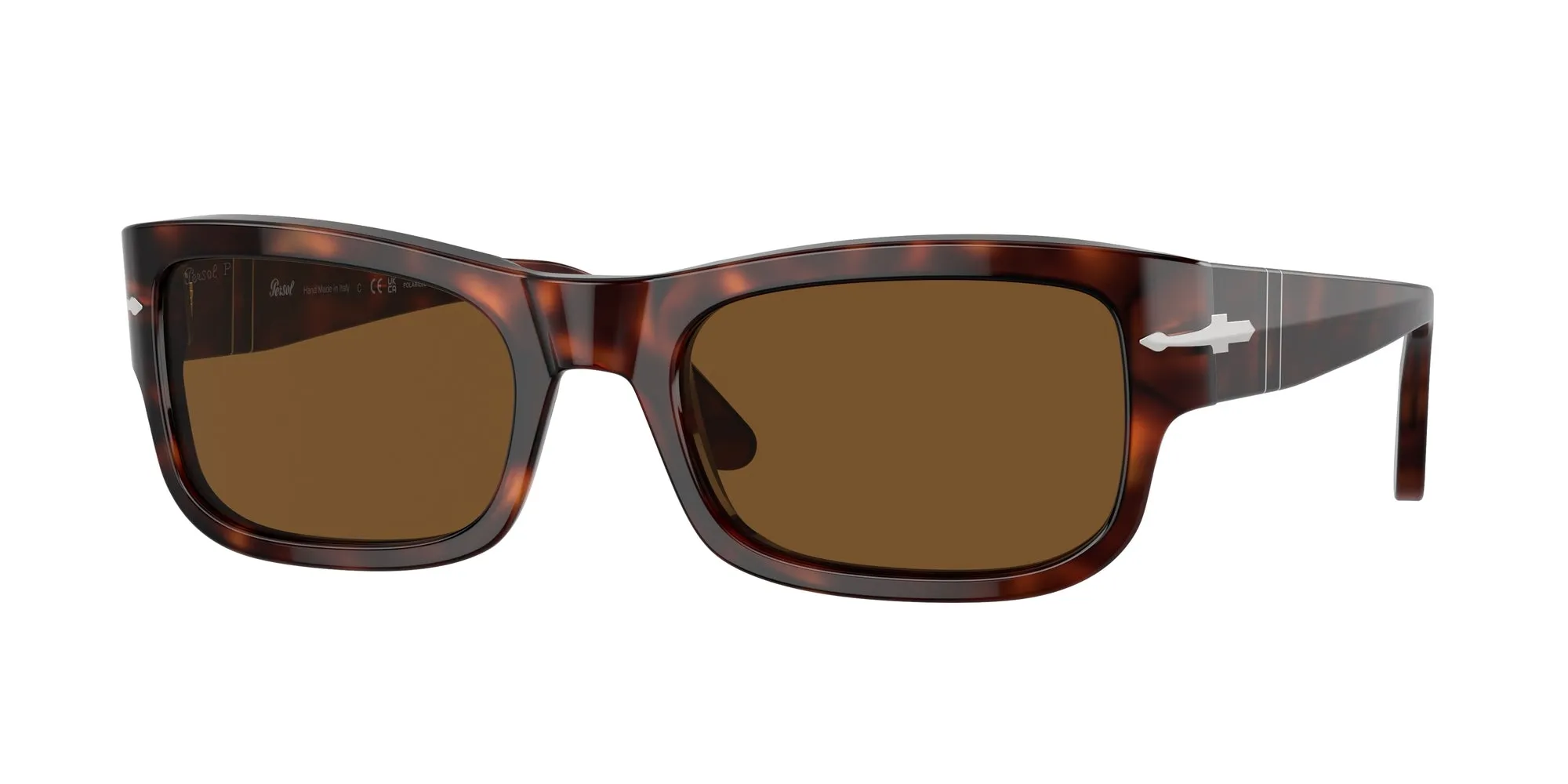 Persol PO3326S 24/57 Occhiali da sole Acetato Tartaruga Marrone Squadrata Polarizzata - immagine 1